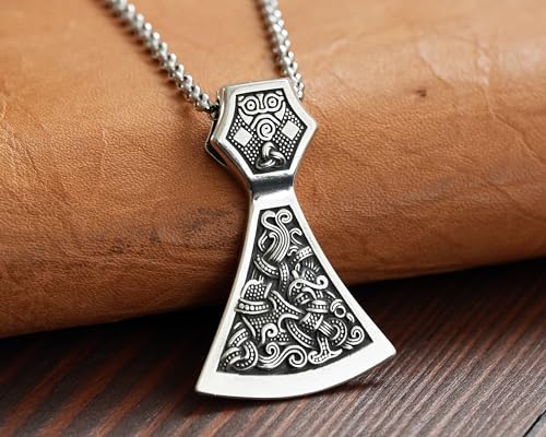 Viking Axe Necklace - Silver