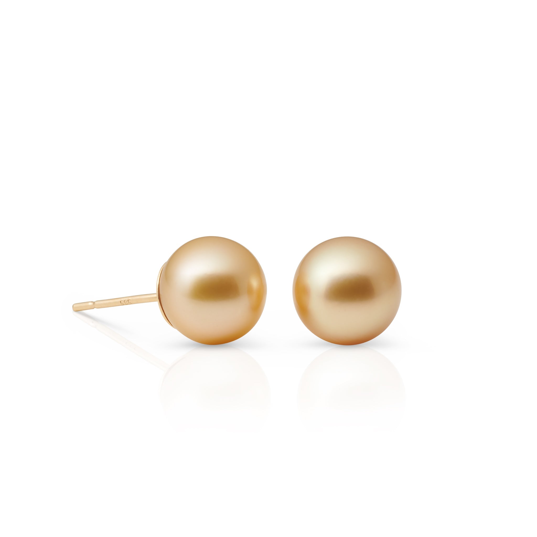 9mm Golden South Sea Pearl Earrings for Women – Luxury Stud Earrings, 18K Gold Plated, Elegant Gift for Wedding, Anniversary & Special Occasions
