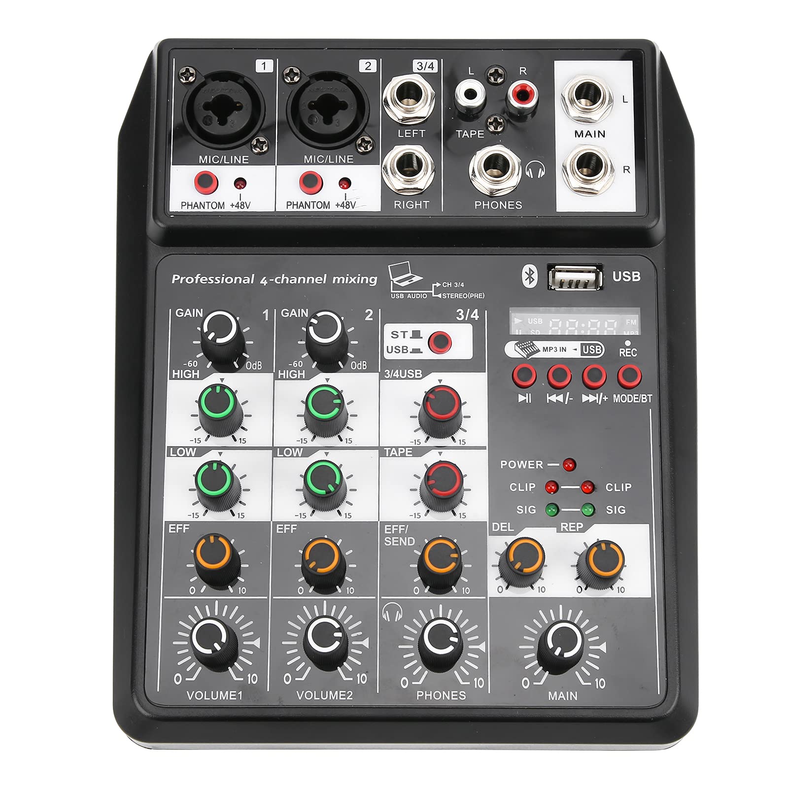 Professional USB Audio Mixer for PC Recording - Self-Tuning Mixer Console for Singing, Podcasting & Live Streaming | Home Studio & Music Production Equipment