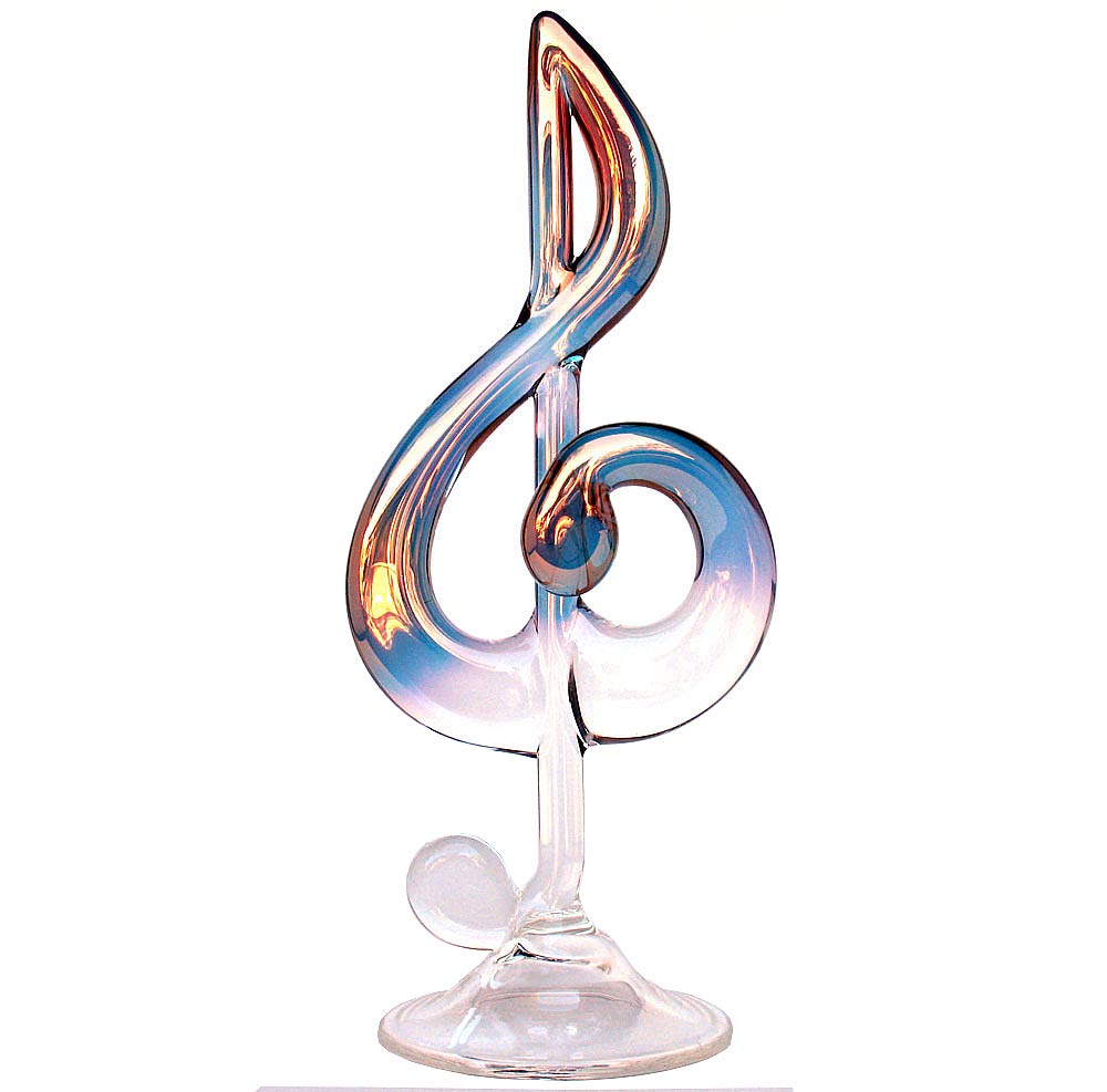 Hand Blown Glass Treble G Clef Figurine - Musical Note Decor for Home, Office & Gift - Perfect for Musicians & Music Lovers