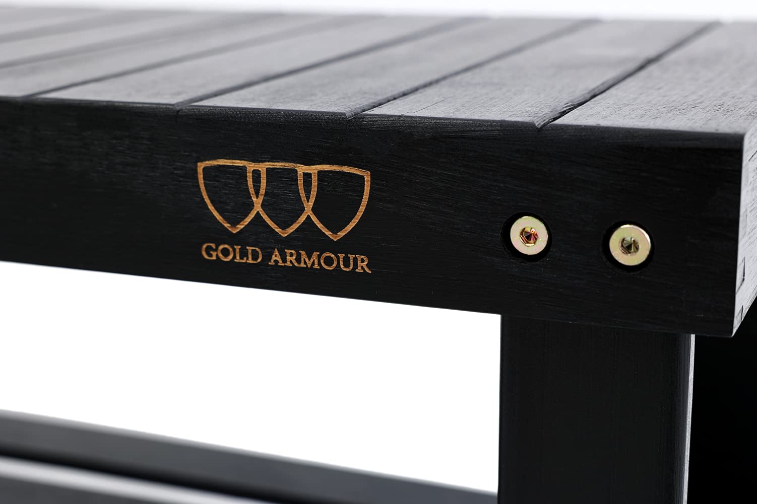 Premium 3-Tier Bamboo Shoe Rack Bench with Gold Armour Design - Sturdy Shoe Shelf Organizer & Entryway Bench for Hallway, Living Room or Bedroom - Perfect for Shoe Storage, Entryway Decor & Home Organization (Midnight Black) | Ideal for Small Spaces, Apartment Entryways & Closet Organization