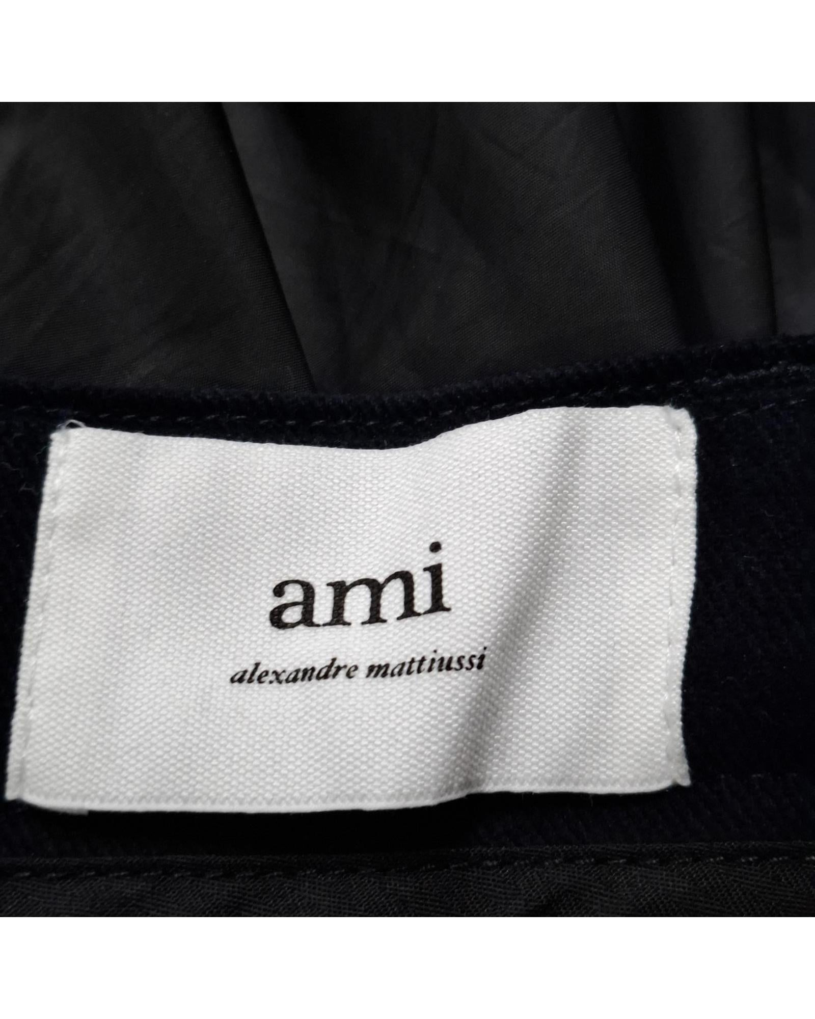 ami Pleated Cuffed Trousers for Women - High Waist Wide Leg Pants, Office Work & Casual Wear, Perfect for Business, Travel and Daily Outfits