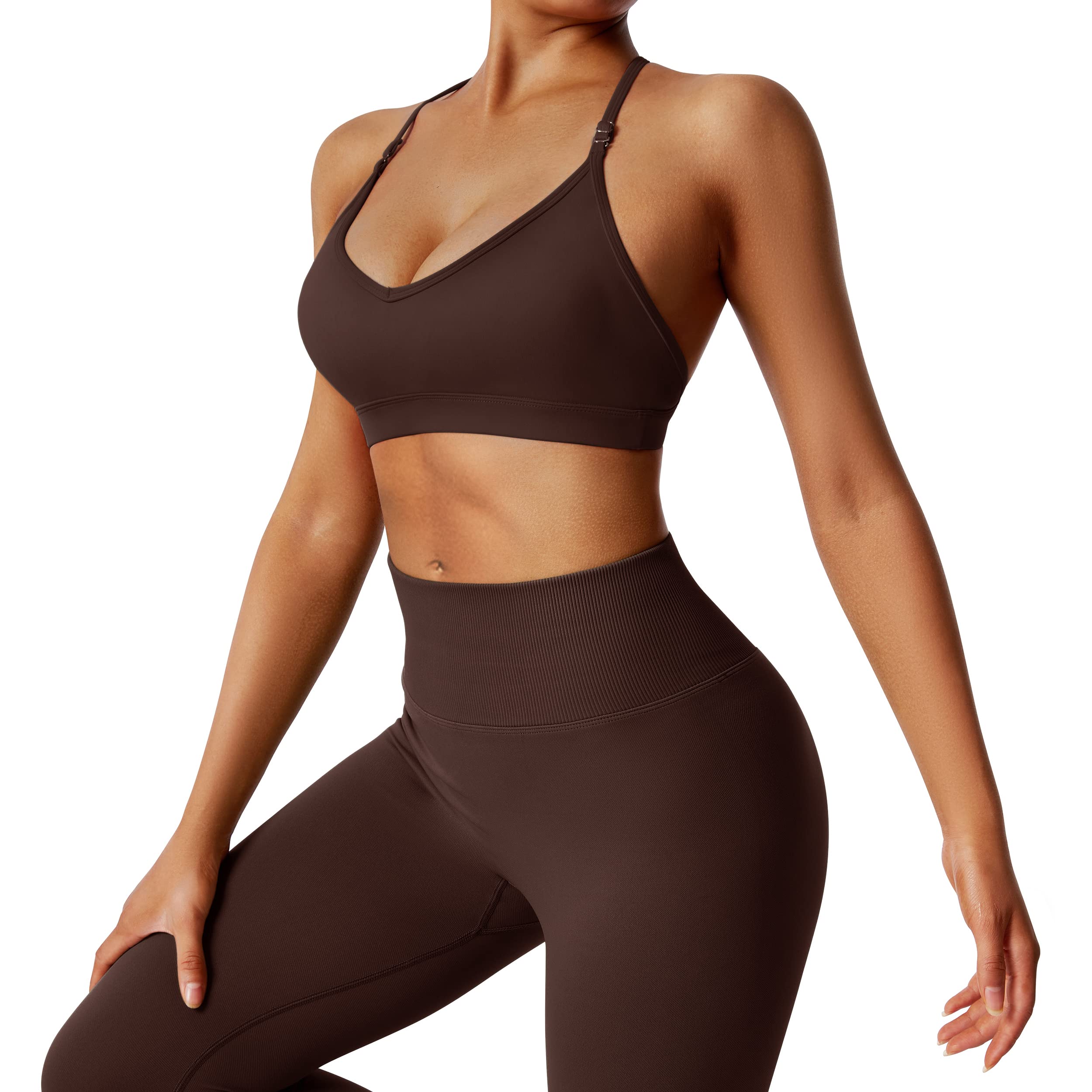 DOULAFASS Women's Sports Bras - Cross Back Padded Workout Yoga Bra for Running, Fitness & Gym - Breathable High Support Activewear Top for Yoga, Pilates & High-Intensity Training