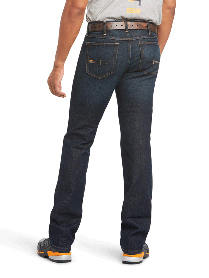 Ariat Men's Rebar M7 Slim DuraStretch Stackable Straight Leg Jeans - Blackstone Wash | Comfortable Work & Casual Denim Pants for Outdoor Activities and Everyday Wear
