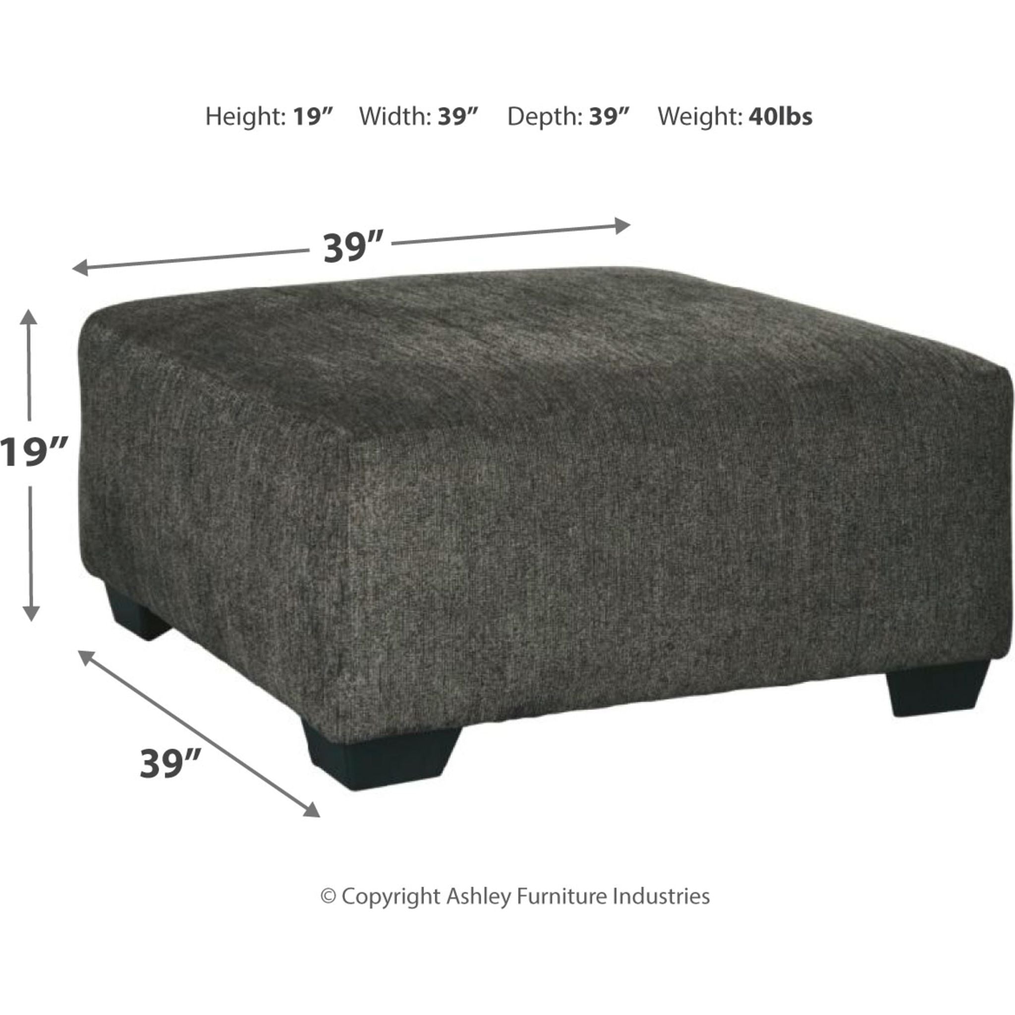 Ballinasloe Oversized Accent Ottoman - Large Round Storage Footrest Pouf with Tufted Design for Living Room, Bedroom & Home Decor