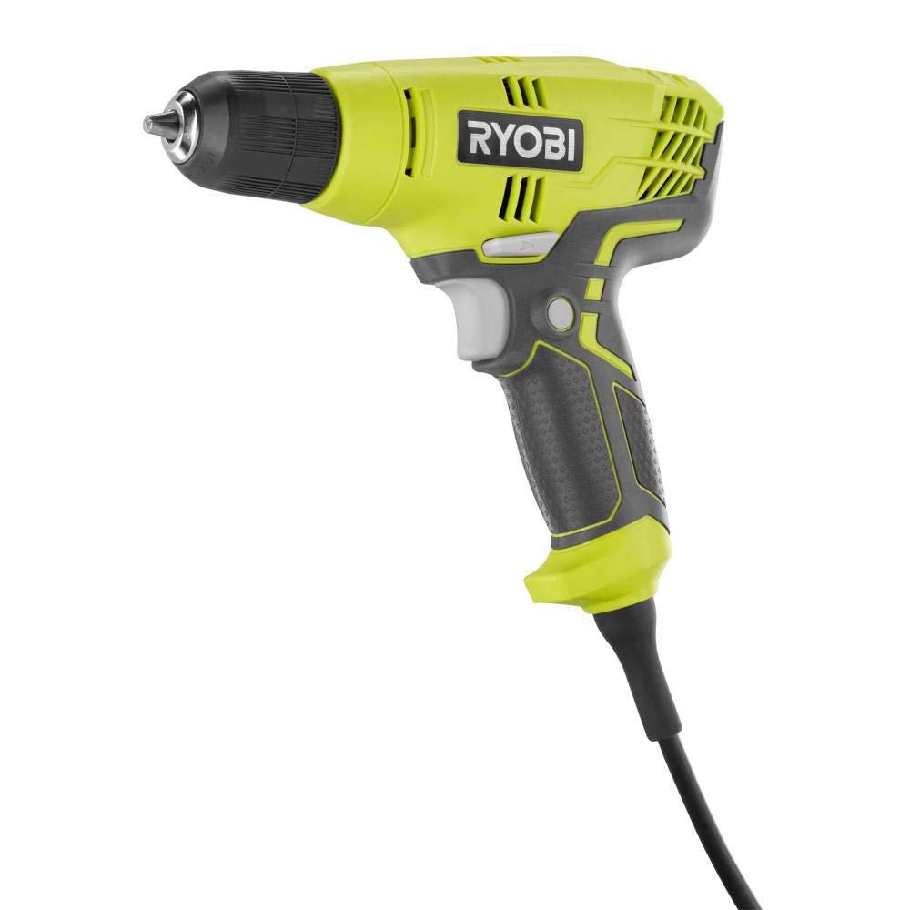 RYOBI 5.5 Amp 3/8 Inch Corded Power Drill with 1,600 RPM Variable Speed Trigger - Renewed - Perfect for DIY Projects, Home Repairs & Woodworking