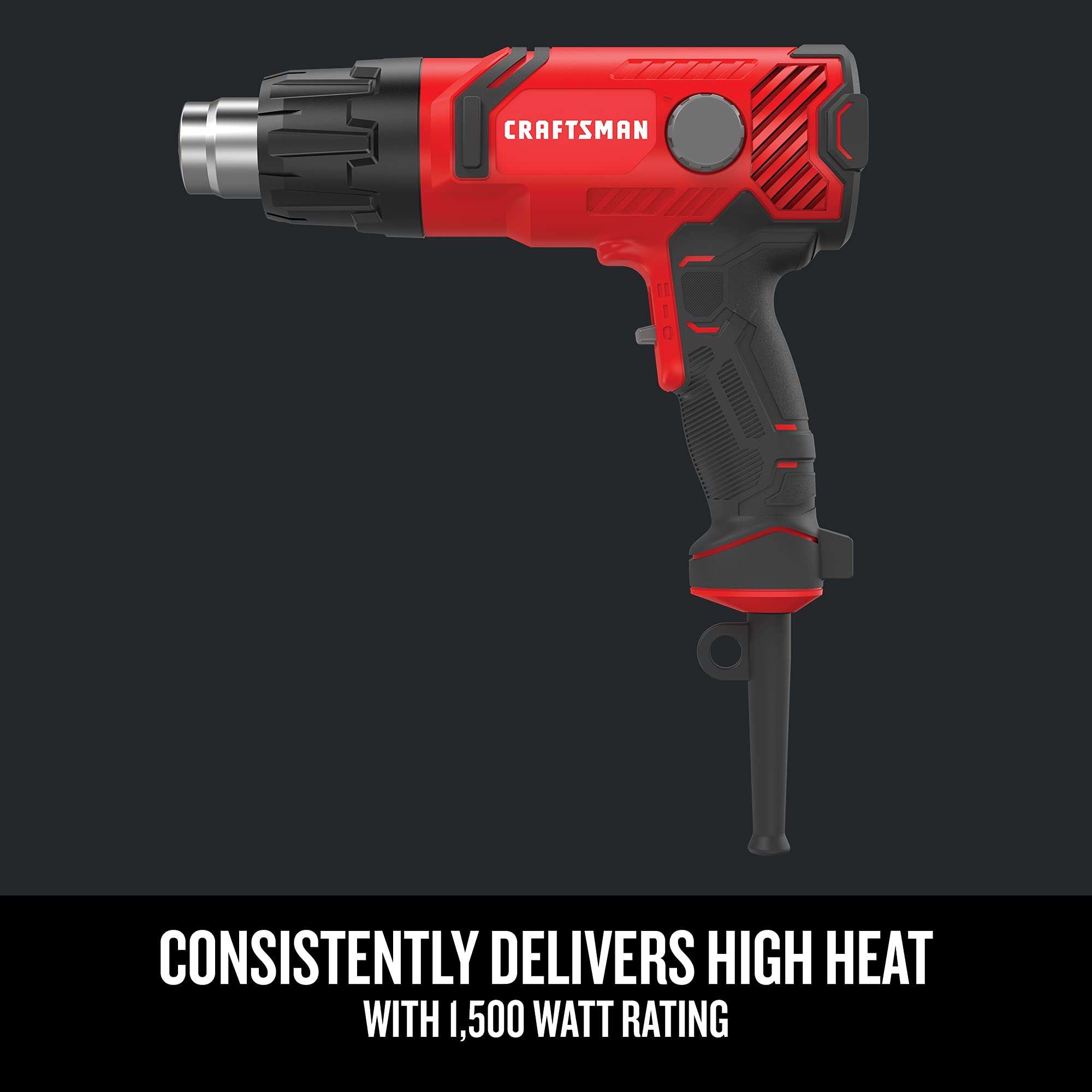 CRAFTSMAN 1500W Corded Heat Gun with Adjustable Temperature up to 1200°F (CMEE531) - Perfect for Paint Stripping, Shrink Wrapping, Thawing Pipes & DIY Projects
