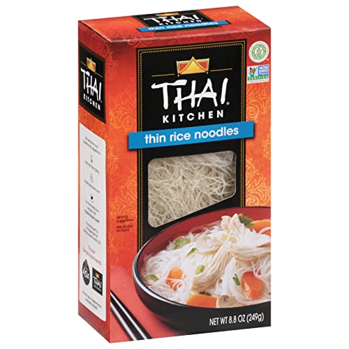 Thai Kitchen Gluten Free Thin Rice Noodles 8.8 oz | Authentic Asian Stir Fry & Soup Noodles | Perfect for Pad Thai, Pho & Spring Rolls