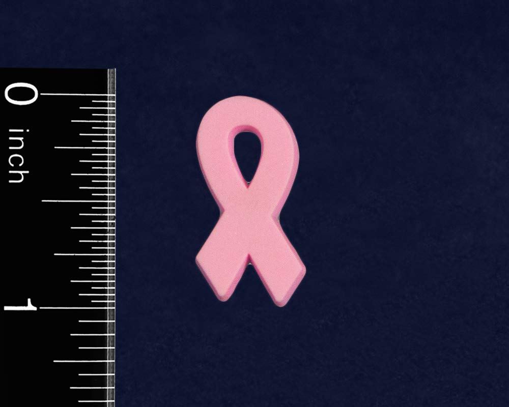 100 Pack Pink Ribbon Silicone Awareness Pins - Breast Cancer Support Wristbands for Fundraising Events, Charity Walks & Awareness Campaigns