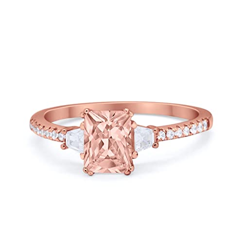 Rose Tone, Simulated Morganite CZ
