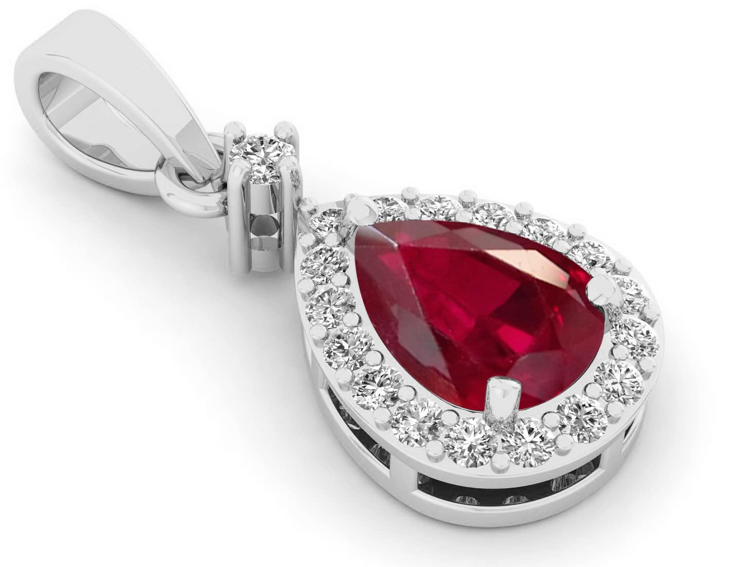 8.25 Carat Natural Certified Red Ruby Birthstone Pendant - 925 Sterling Silver Pear Shaped Jewelry for Women | Perfect Gift for Anniversary, Birthday & Special Occasions