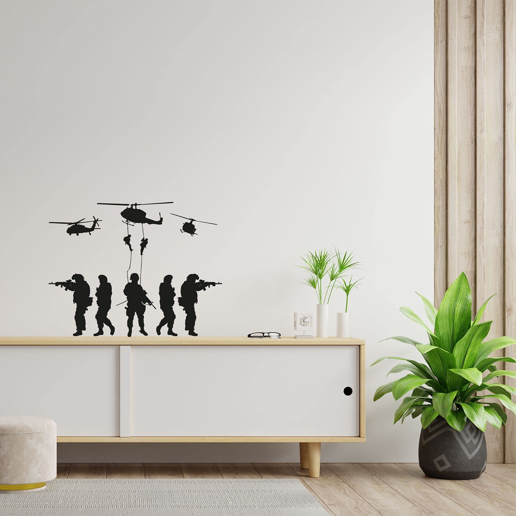 Military SWAT Team Soldier Wall Sticker Decal - 30x40 Inch Vinyl Art for Kids Room, Playroom, Bedroom & Home Decor - Perfect for Boys & Girls Bedrooms, Game Rooms & Military Themed Spaces