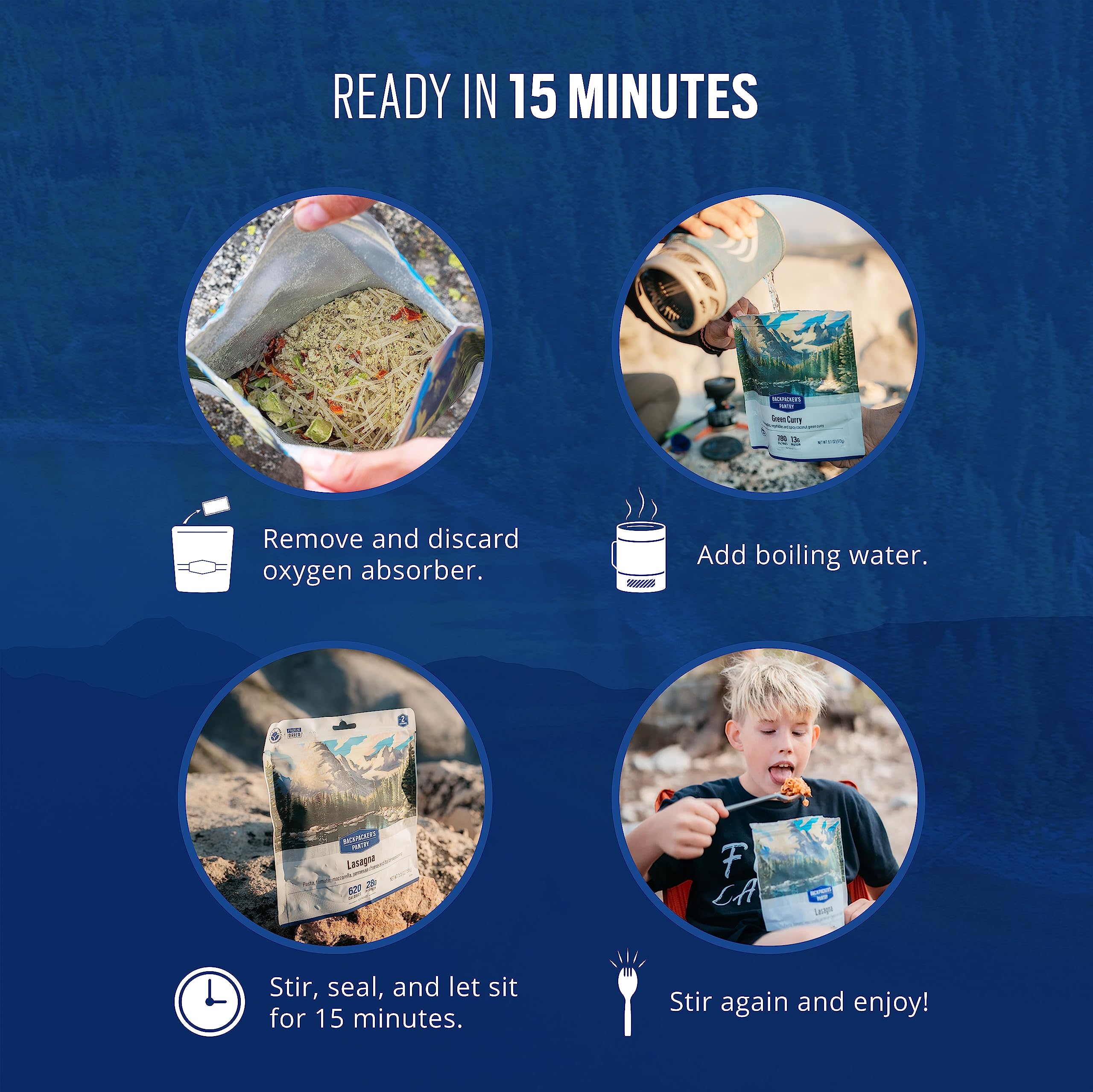 Backpacker's Pantry Cinnamon Apple Oats - Freeze Dried Backpacking & Camping Food - High Protein Vegan Breakfast (11g Protein) - Gluten Free Emergency Meal - 1 Pack - Perfect for Hiking, Travel and Survival Kits
