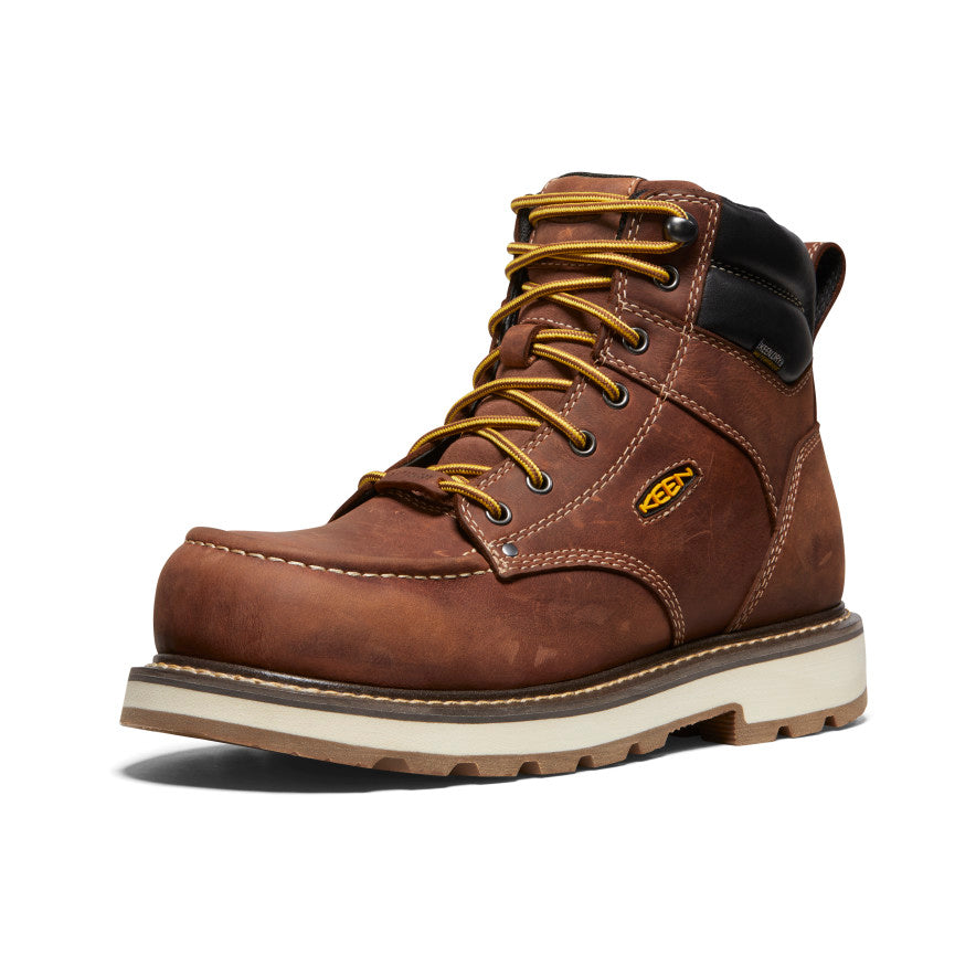Men's Cincinnati 6 Waterproof 90° Heel Work Boot with Carbon Toe - Tuscan Red/Sandshell | Durable Safety Boots for Construction, Hiking & Outdoor Work