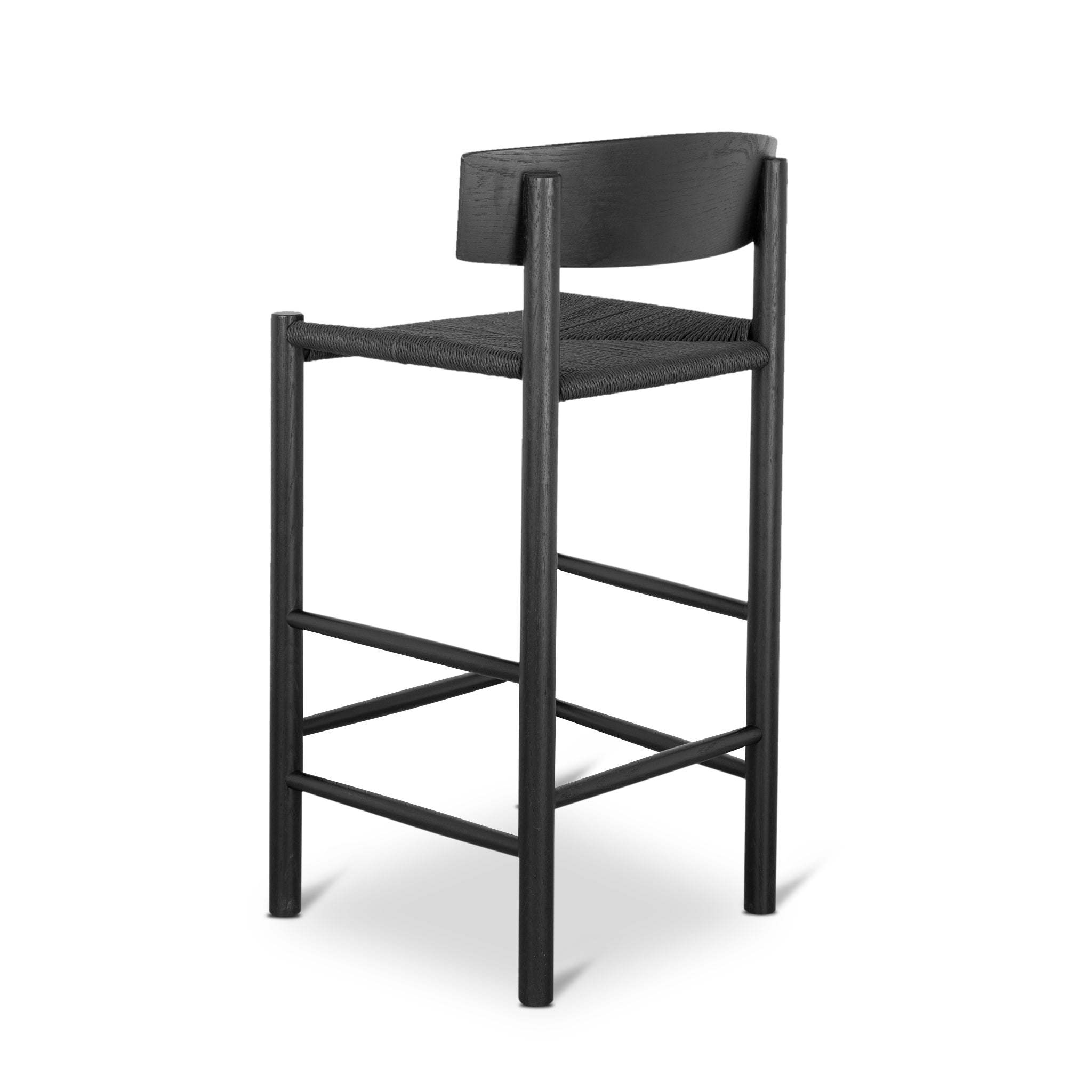 65cm Black Bar Stool with Backrest - Adjustable Height, Durable Metal Frame - Perfect for Kitchen Islands, Home Bars & Counter Height Tables
