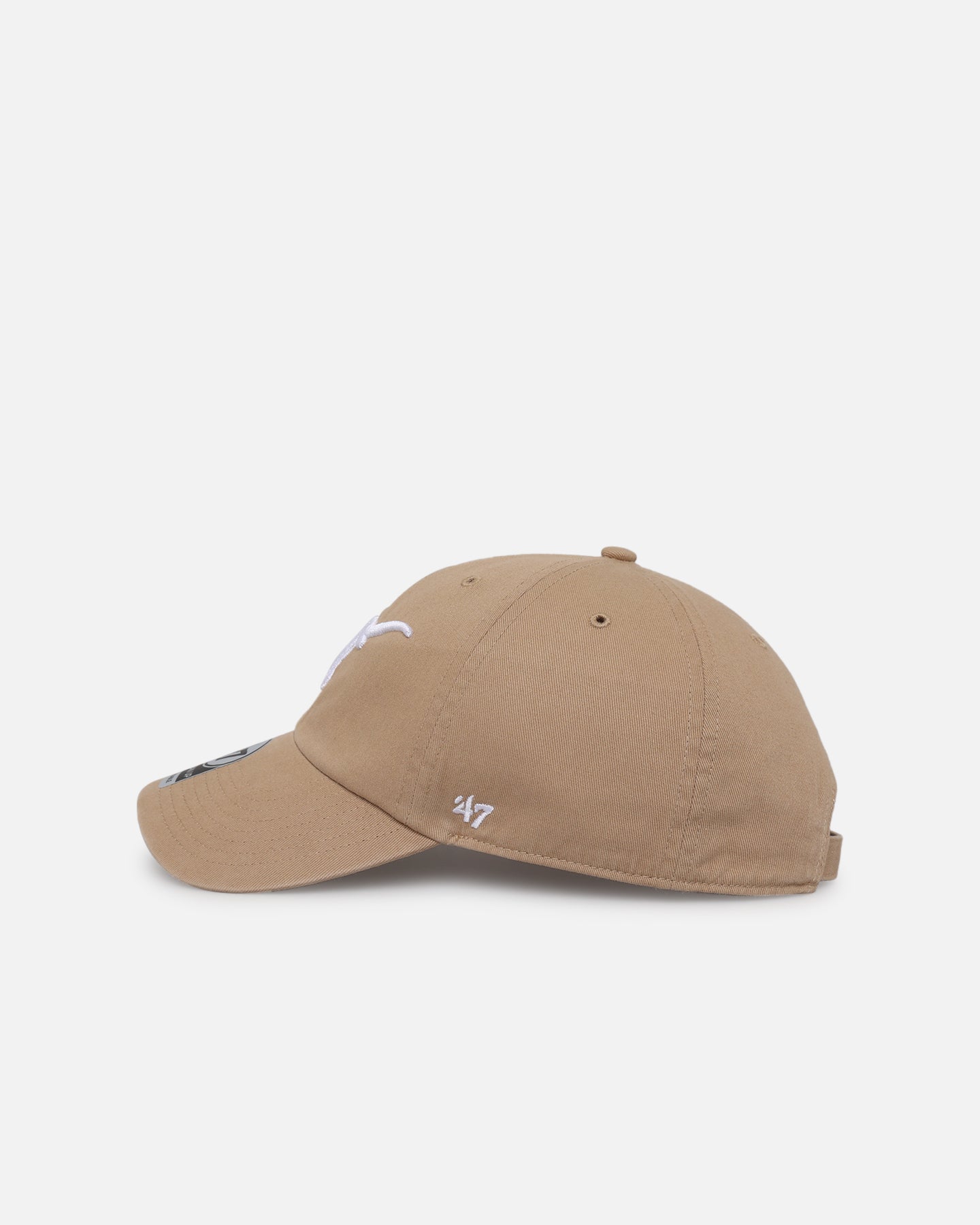 47 Brand Texas Longhorns 47 Clean Up Strapback Khaki/White Adjustable Hat - Casual Baseball Cap for Men & Women - Perfect for Game Day, Outdoor Activities & Everyday Wear