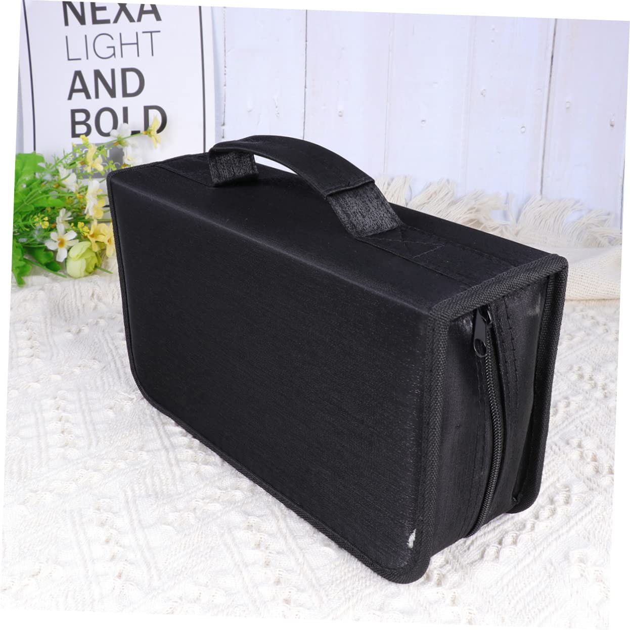 2-Pack 128 Capacity DVD/CD Storage Cases - Thickened Cloth Binder Sleeves with Wallet Design for Home, Car & Travel Organization - Perfect for Movie Collections, Music CDs & Game Discs