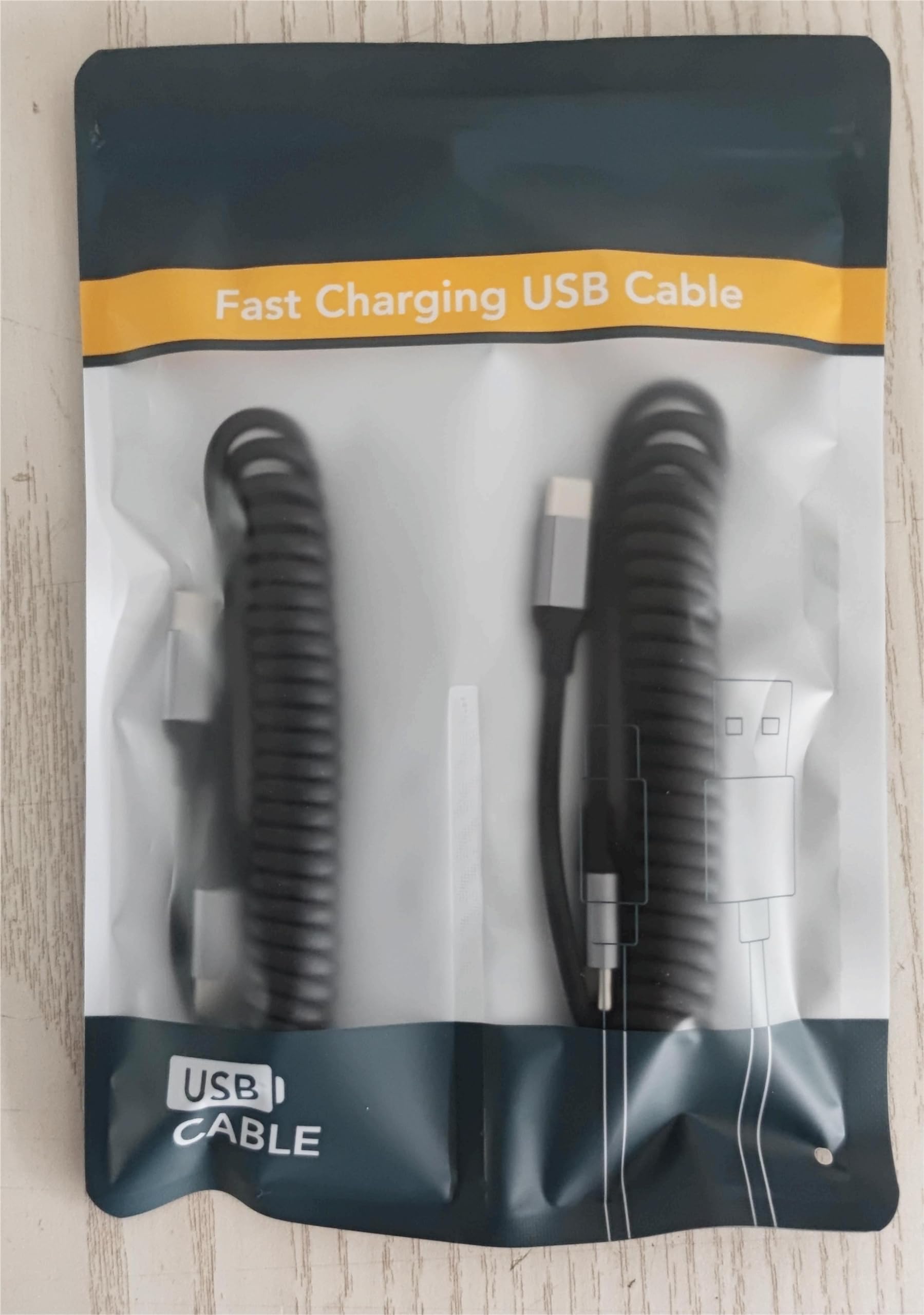 2 Pack Coiled USB C to USB C Cable - 60W PD Fast Charging & Data Transfer - Compatible with iPhone 15 Pro Max, Samsung Galaxy, OnePlus, Huawei Mate, Apple CarPlay - Perfect for Car Charging & Mobile Device Connectivity