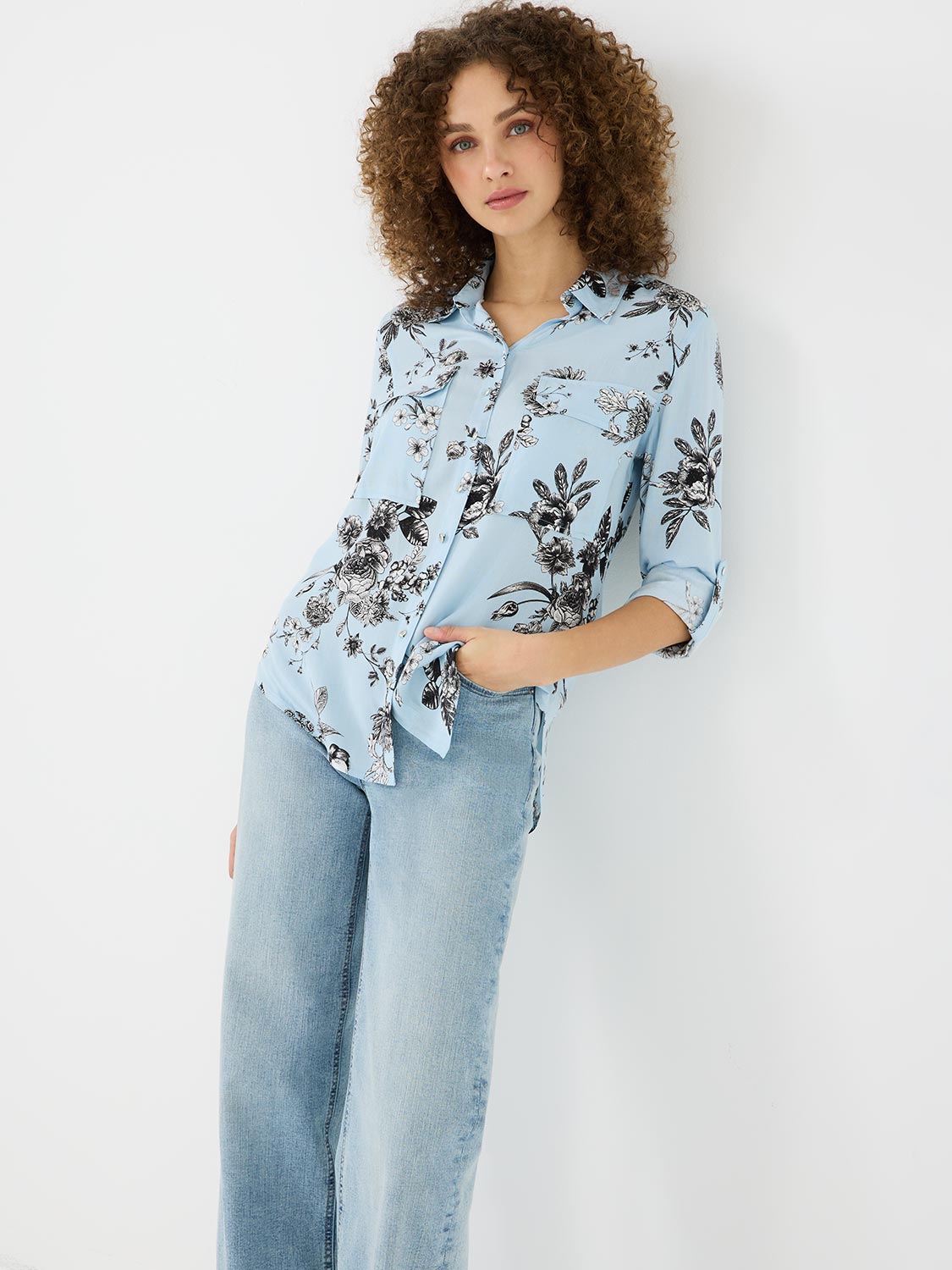 Floral Print Button Up Blouse for Women - Elegant Short Sleeve Tops for Spring Summer Office & Casual Wear