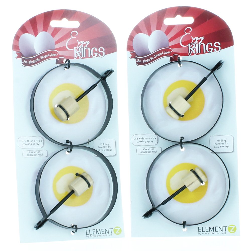 Non-Stick Egg Rings for Perfect Round Eggs - 2 Pack Stainless Steel Egg Shapers - Ideal for Breakfast, Sandwiches & Burgers - ACME Kitchen Tools