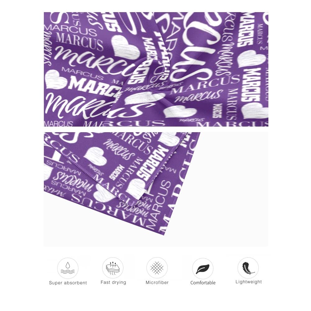 Personalized Beach Towels with Names - Custom Microfiber Travel, Pool & Bath Towels for Kids, Adults, Boys & Girls (Purple) - Perfect for Summer Vacations, Beach Trips & Poolside Relaxation