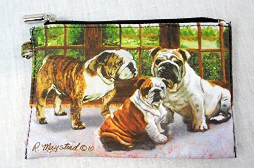 Best Friends by Ruth Maystead Bulldog Small Zippered Cosmetic Pouch - Perfect for Travel, Makeup Storage & Gift Giving