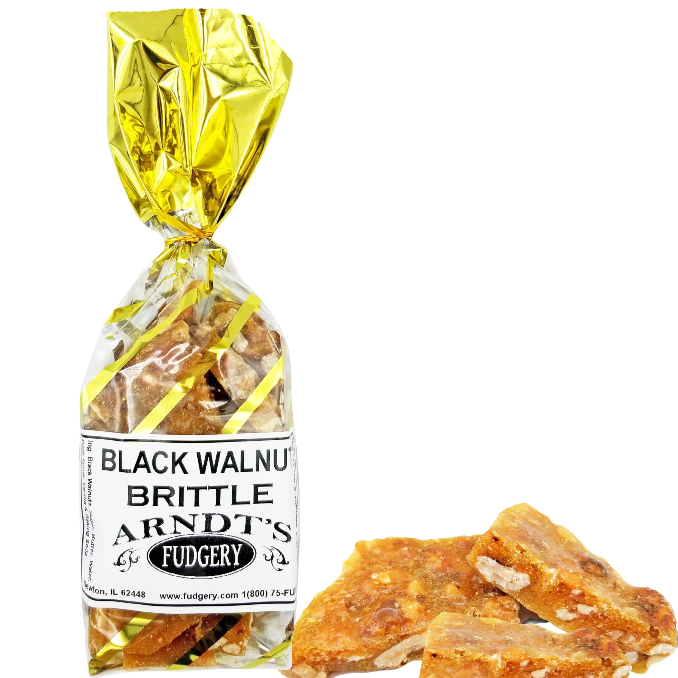 Premium Homemade Black Walnut Brittle - 4 Pack (6oz per Bag) | Amish-Buggy Artisan Candy | Perfect for Gifts, Parties & Snacking
