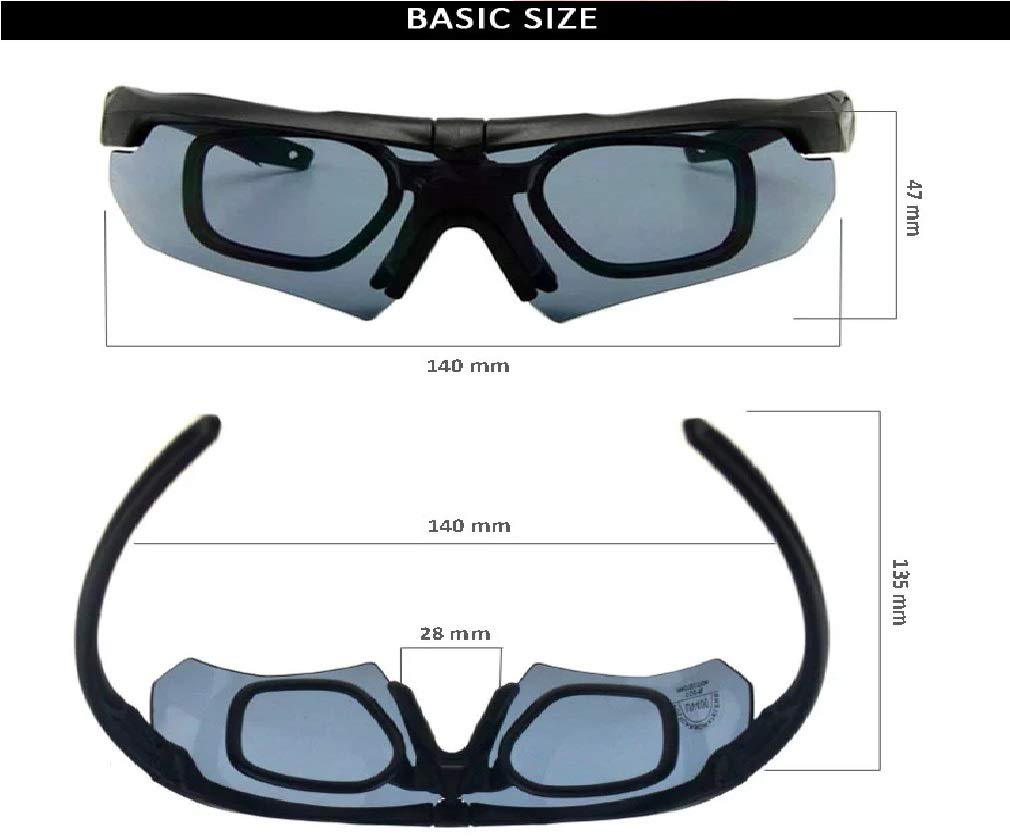 GALAXYLENSE ICE Tactical Combat Glasses for Men - Polarized Shooting & Hunting Glasses with 3 Interchangeable Lenses - UV Protection for Outdoor Sports, Military, and Airsoft Activities