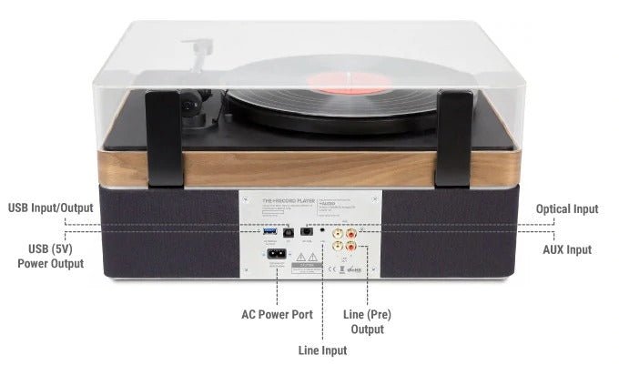 AUDIO THE+ Bluetooth Record Player Speaker with SE MAPLE Design - Wireless Music Streaming for Home, Office, and Outdoor Parties