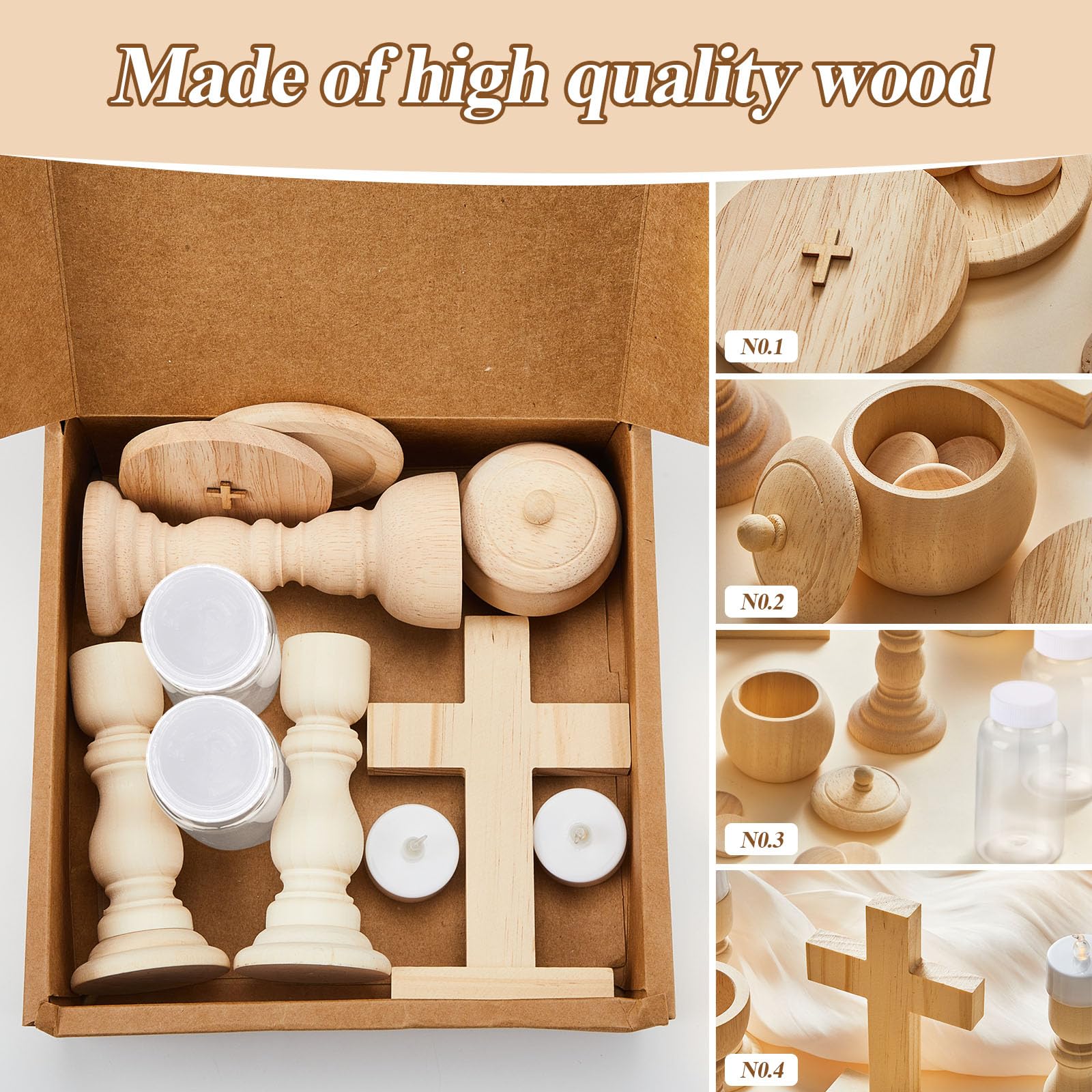 Wooden Catholic Mass Play Set for Kids - First Communion Gift, Baptism Toy & Church Decor for Easter, Birthday Parties | Durable & Safe Religious Toys for Children