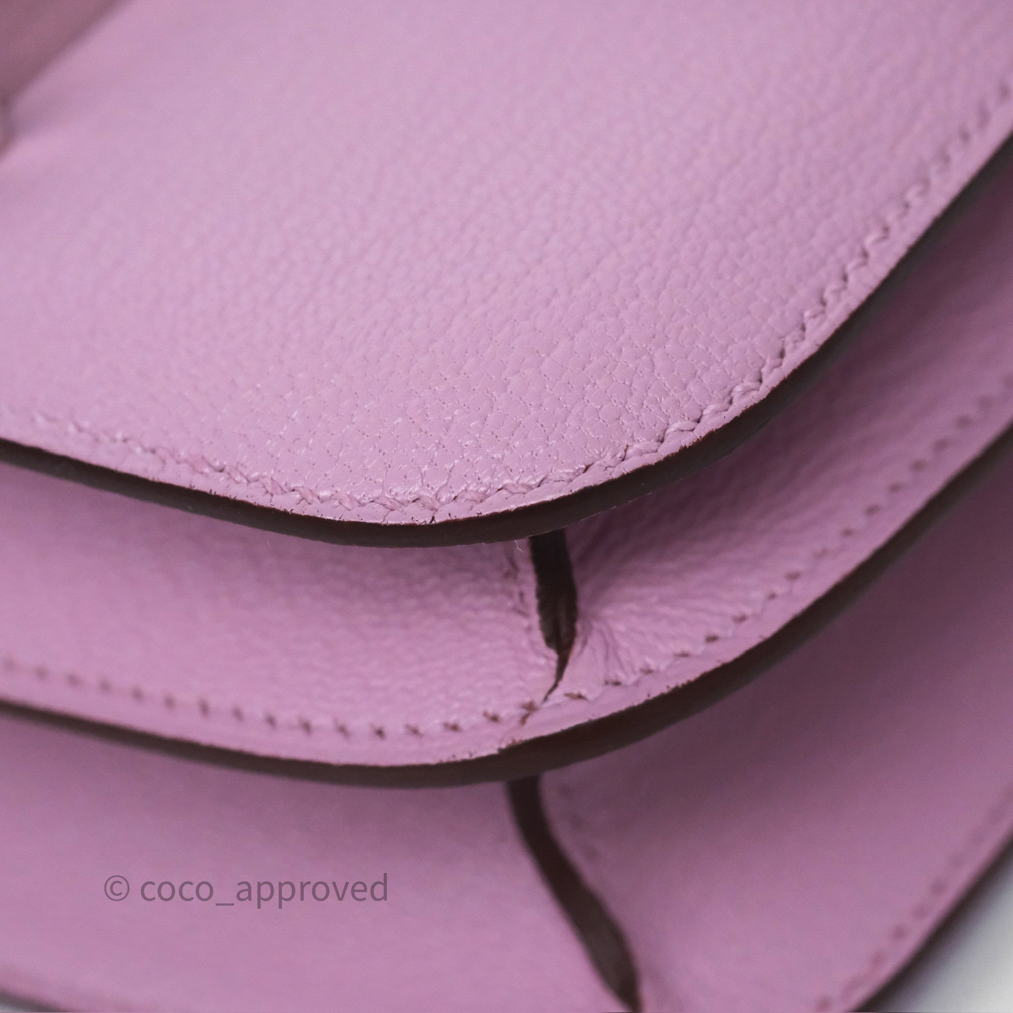 Hermès Constance Mini 18cm Bag in Mauve Sylvestre X9 Chevre Mysore Leather with Palladium Hardware - Luxury Crossbody Purse for Women, Perfect for Date Night & Special Occasions