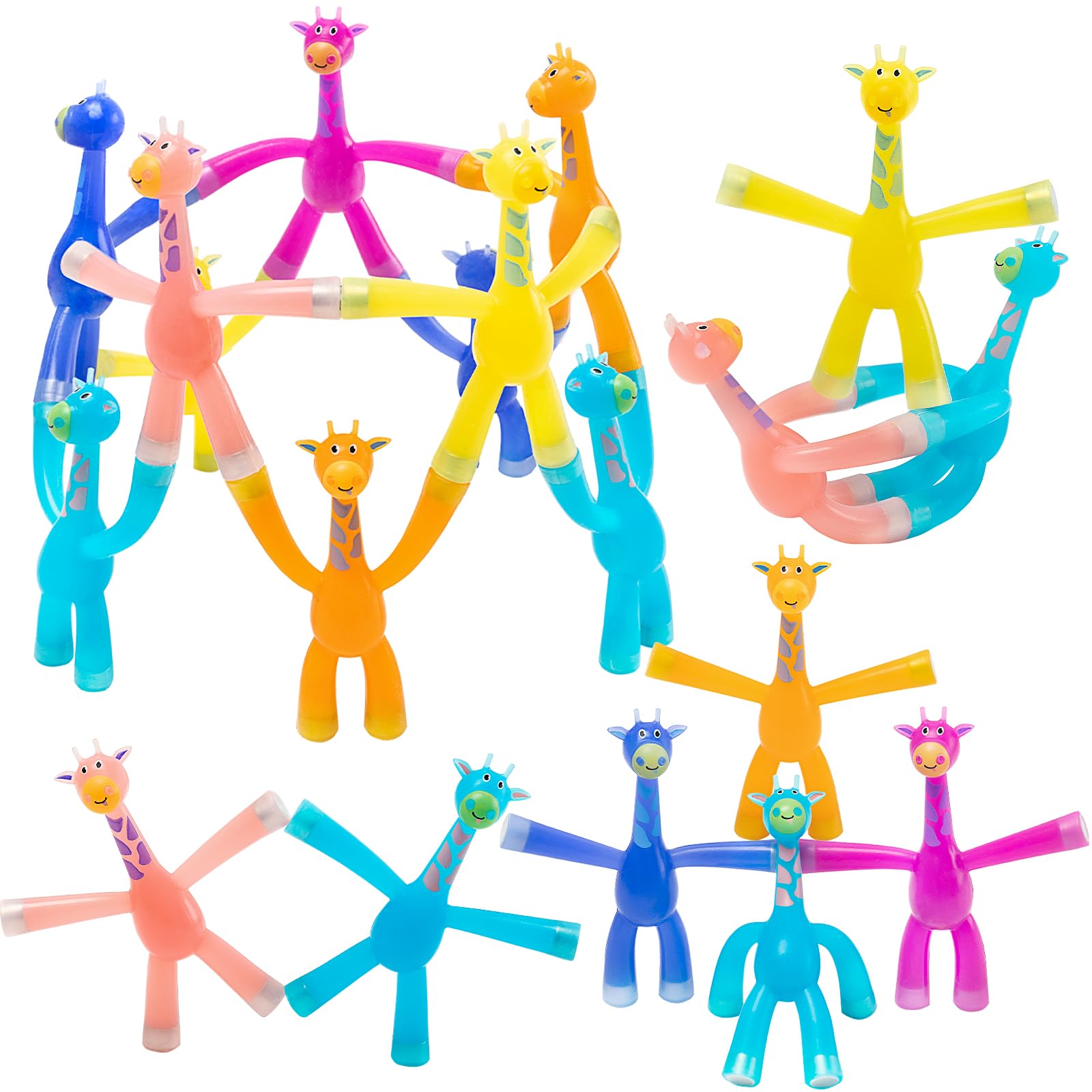 12 PCS Magnetic Fidget Toys for Kids & Adults - Humanoid Magnet People Set, Stress Relief Sensory Toys for Office, Classroom, Travel & Home - Fun Educational Giraffe Fridge Magnets (Opaque Style) - Perfect for ADHD, Anxiety Relief & Focus Improvement