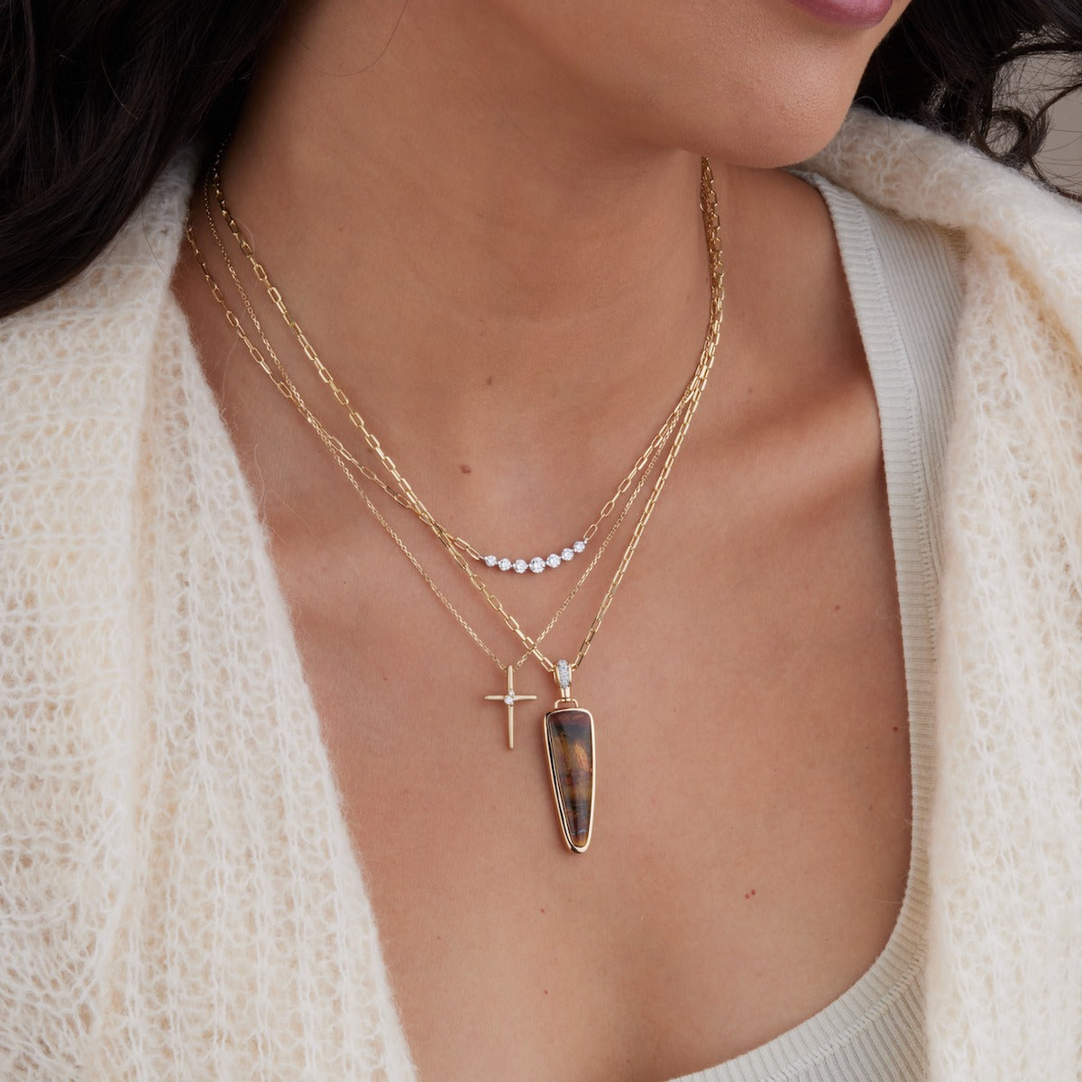 Natural Tiger's Eye Stone Necklace for Women - Healing Crystal Jewelry for Protection & Confidence - Perfect for Meditation, Gifts & Everyday Wear