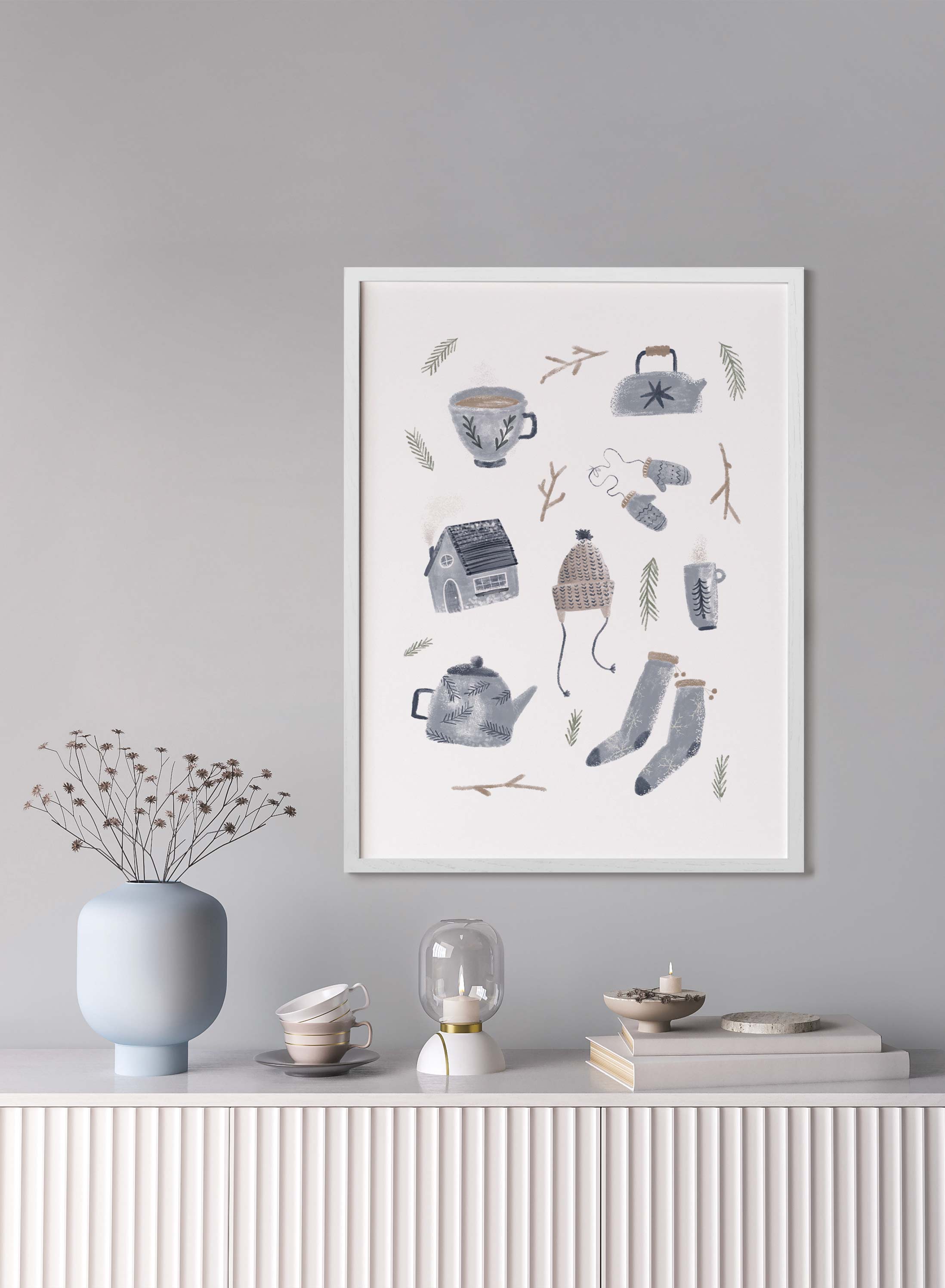 Cozy Essentials Poster - Stylish Wall Art for Home & Office Decor - Perfect for Living Room, Bedroom, or Workspace