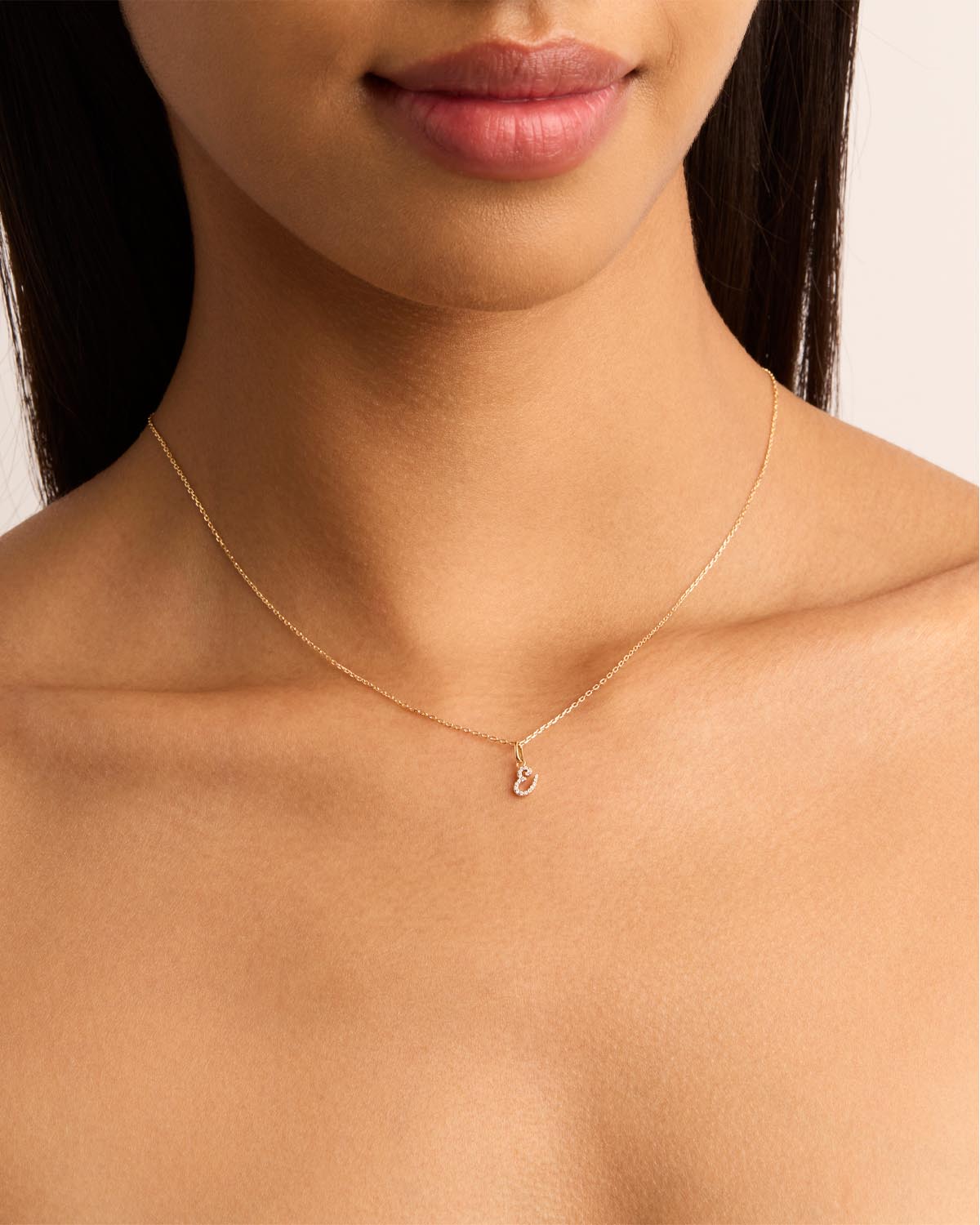 14K Solid Gold Forever Love Diamond Letter Necklace Pendant - Personalized Initial Jewelry Gift for Women, Perfect for Valentine's Day, Anniversary & Special Occasions