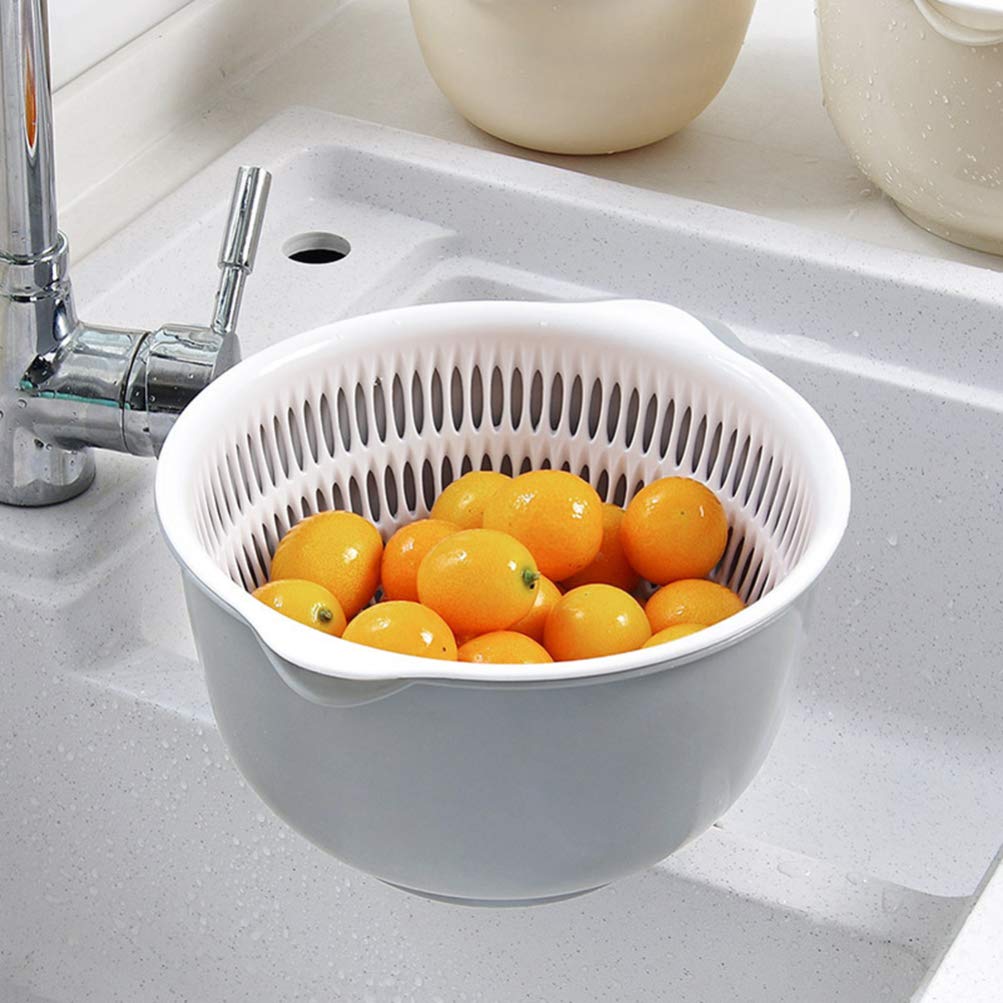 DOITOOL 2-Pack Stainless Steel Sink Colander Basket - Dual Use Fruit & Vegetable Wash Drain Basket for Kitchen, Rice Strainer, Dish Drying - Perfect for Washing Produce, Draining Pasta, and Organizing Kitchen Sink