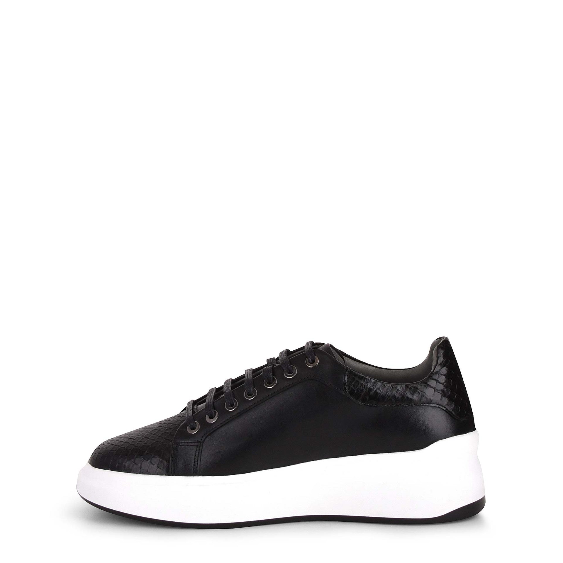 Women's Cuadra Black Casual Fashion Python Leather Sneakers - Stylish & Comfortable for Everyday Wear, Work & Outings