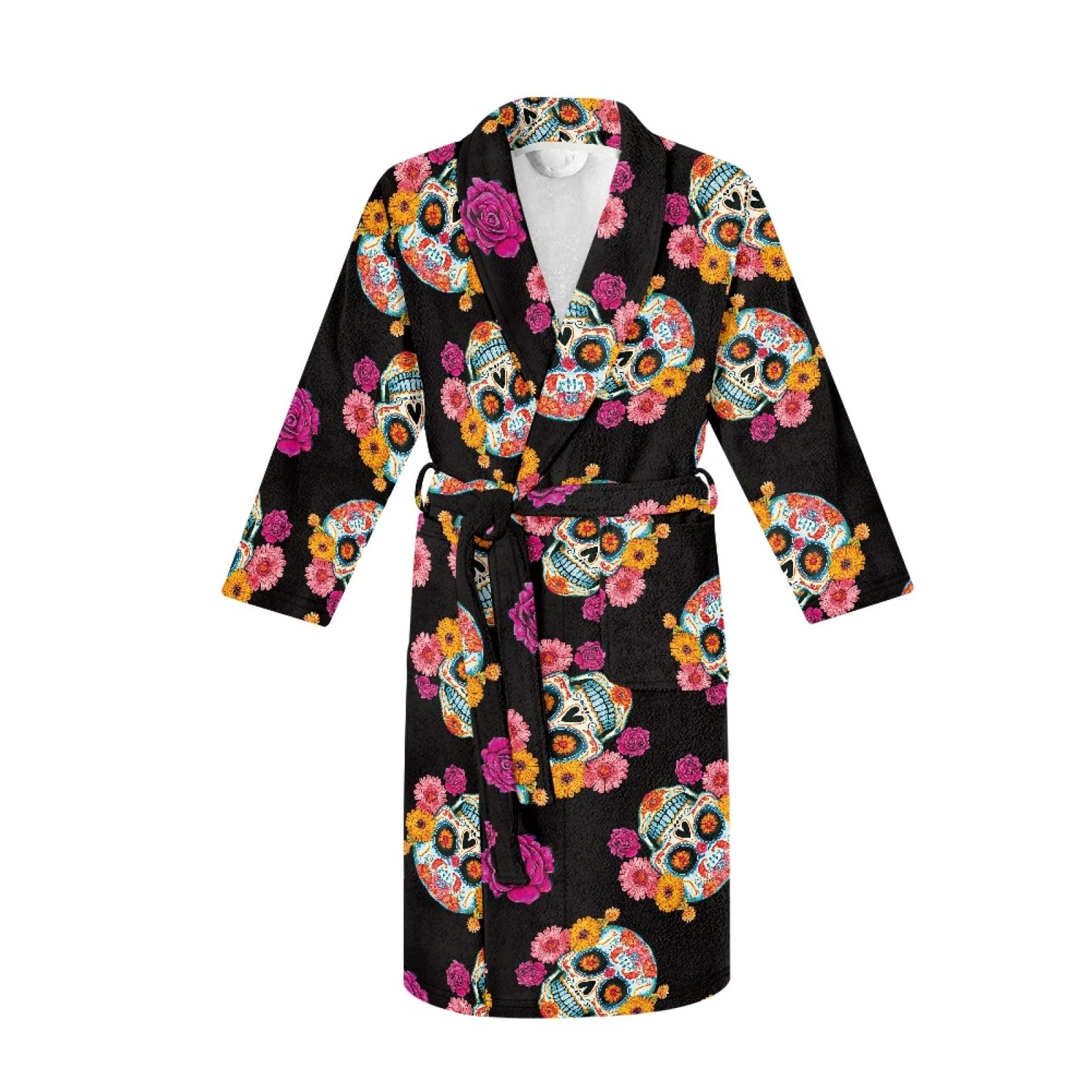 AFPANQZ Men's Lightweight Waffle Bathrobe with Pockets - Full Length Long Sleeve Sleepwear Pajama Shawl for Big & Tall - Perfect for Lounging, Spa Days & Cozy Nights at Home