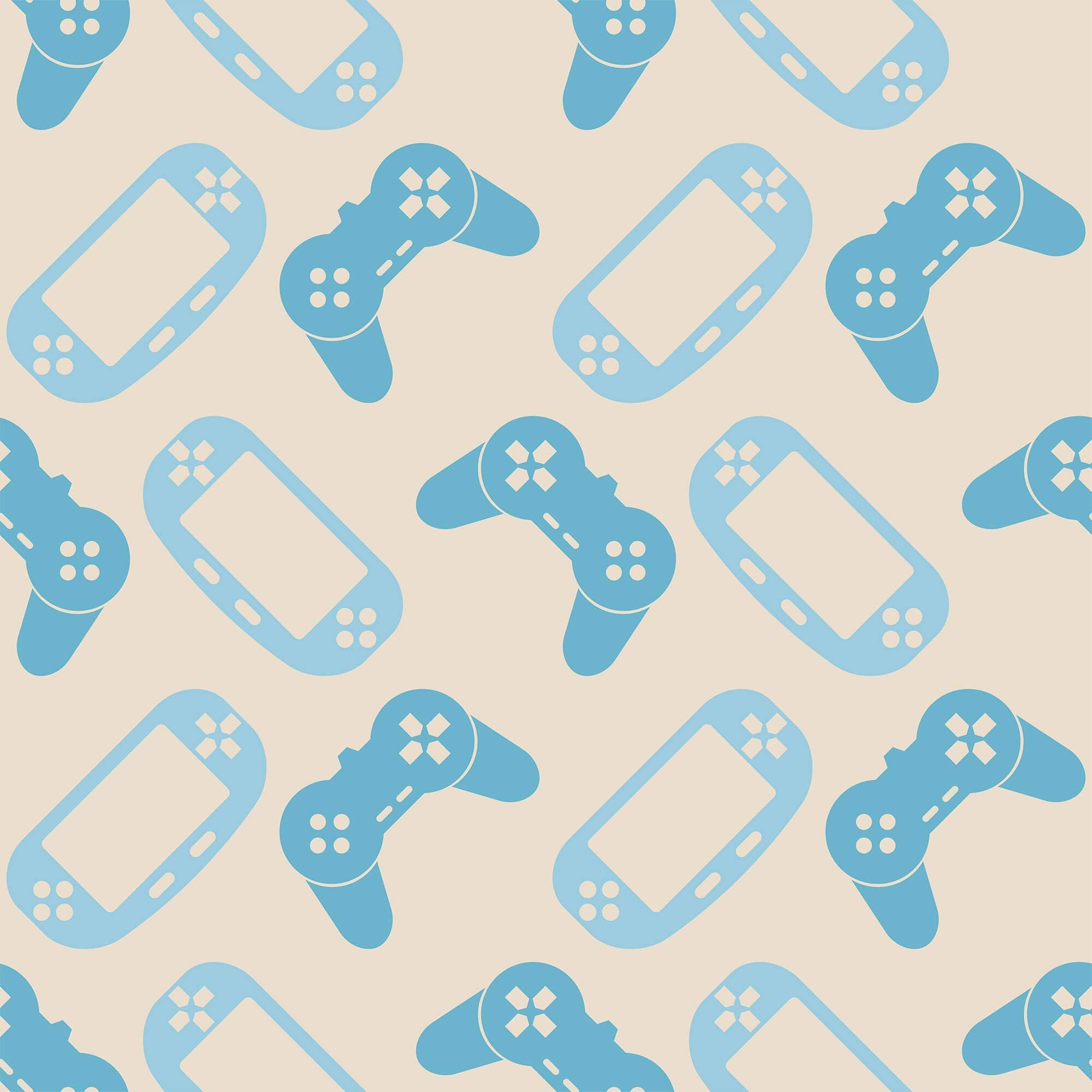 Blue Gaming Themed Peel and Stick Removable Wallpaper for Kids' Room - Easy DIY Wall Decoration for Bedroom, Nursery, or Playroom