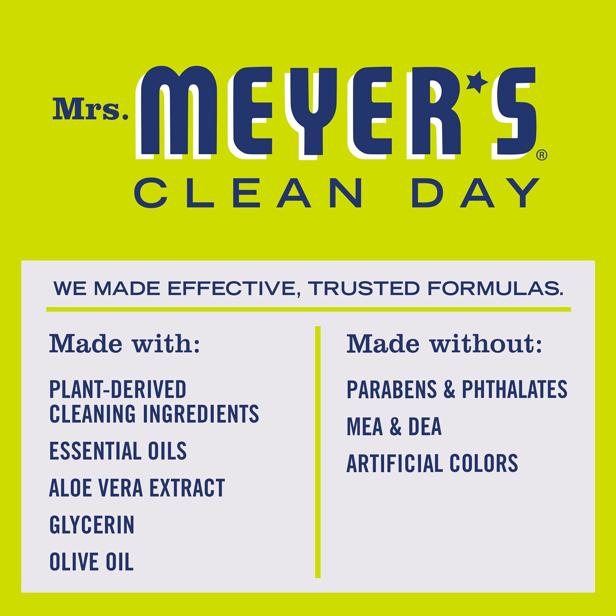 Mrs. Meyer's Clean Day Liquid Hand Soap Refill - 33 oz, Cruelty Free & Biodegradable Formula with Lemon Verbena Scent | Gentle on Skin, Perfect for Kitchen, Bathroom & Office Use