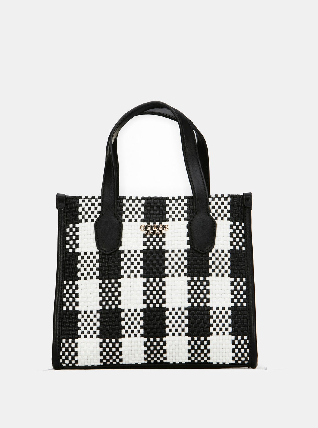 Stylish Black & White Silvana Mini Tote Bag for Women - Fashionable Crossbody Purse for Work, Travel & Everyday Use
