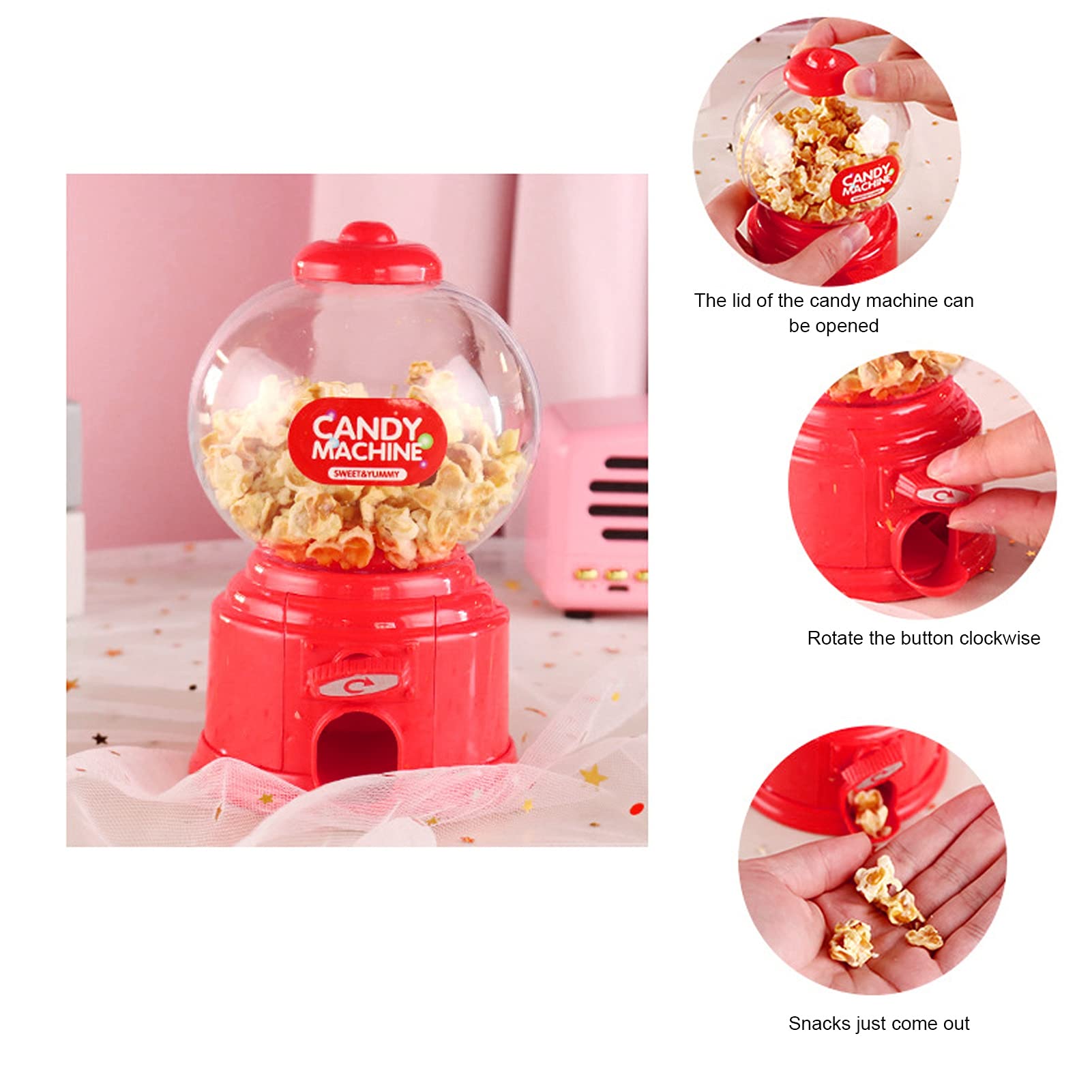 FIYO Candy Piggy Bank for Kids - Cute Twist Machine Money Saving Box with Candy Storage - Perfect Gift for Children's Birthday & Party Favors (Red)