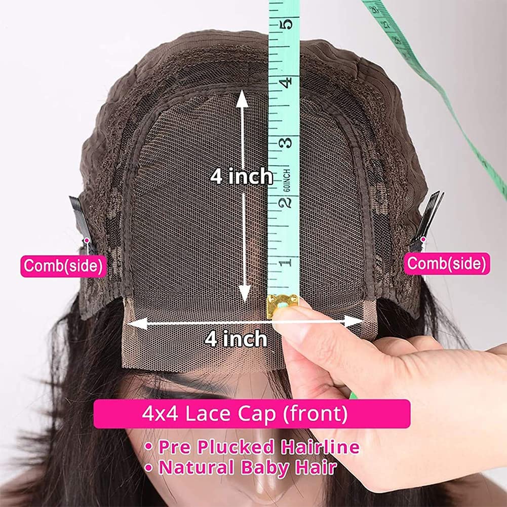 Glueless Short Kinky Curly Bob Wigs - 100% Brazilian Virgin Human Hair Lace Front Wigs with 4x4 Lace Closure & Baby Hair for Black Women | Pre-Plucked 180% Density, 10 Inch | Perfect for Daily Wear, Cosplay, and Special Occasions