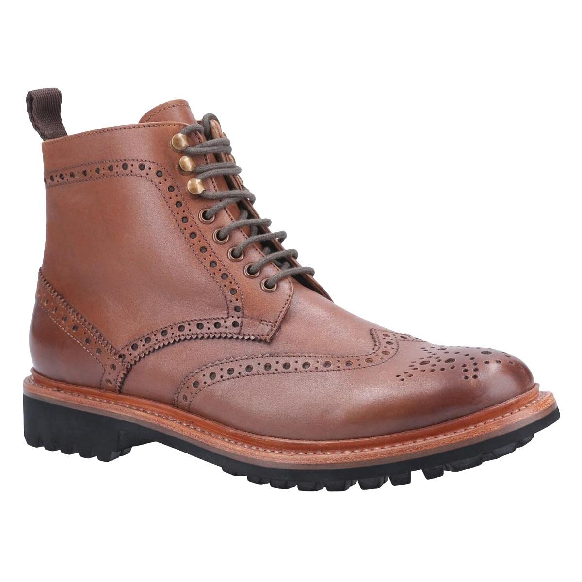 Men's Brown Cotswold Rissington Commando Boots - Waterproof Hiking & Outdoor Work Boots for Men, Perfect for Trekking, Camping & Construction Sites