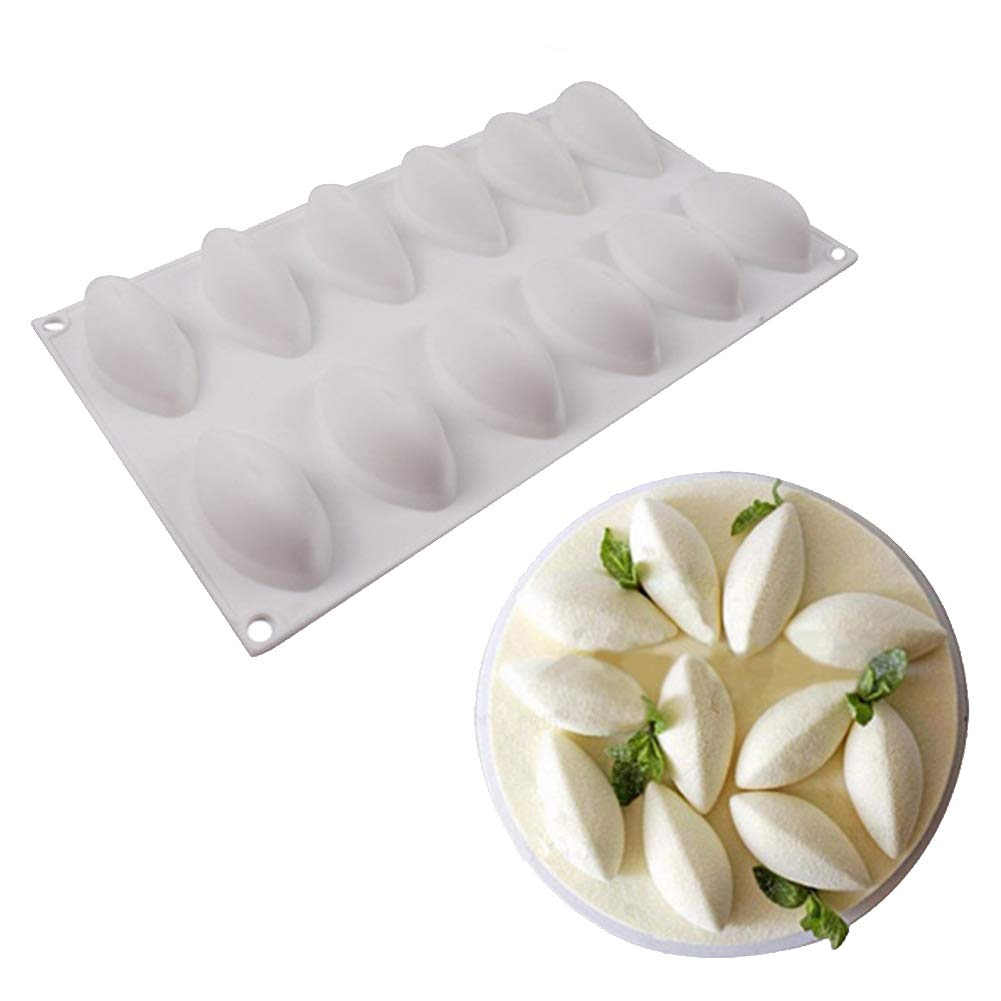 Premium 3D Mango Silicone Baking Molds - 12-Cavity Cake Molds for Mousse, Pastry, Chocolate, Cupcakes & Ice Cream | Food-Grade French Dessert Mold for Professional & Home Baking | Perfect for Birthday Parties, Tea Time & Holiday Treats