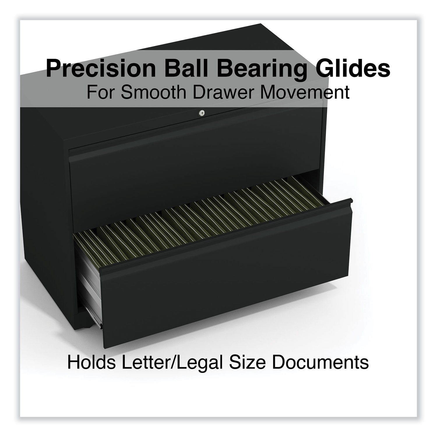 Alera® 2-Drawer Lateral File Cabinet - Legal/Letter Size, Black (36