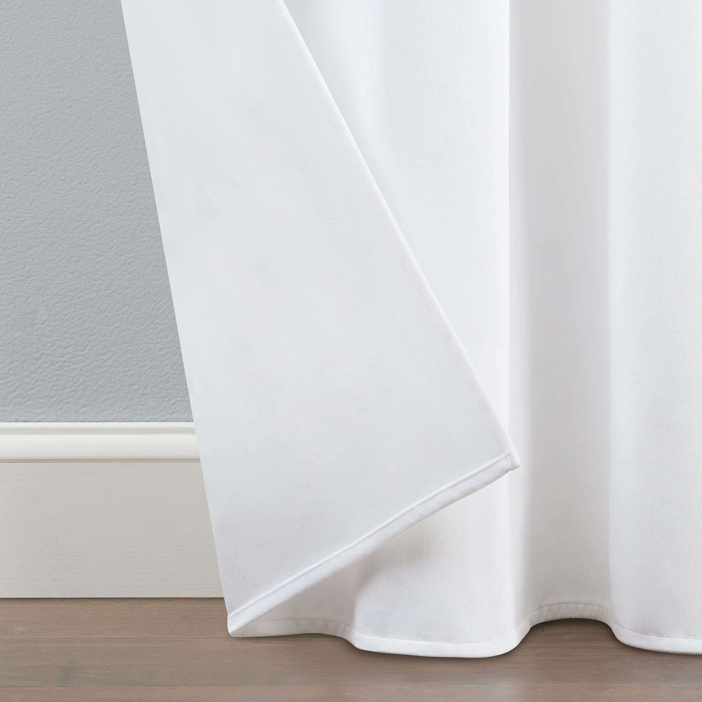 Eclipse Aurelia Velvet Blackout Curtains - Noise Reducing Thermal Insulated Window Drapes (2 Panels, 52x63 Inches, White) for Bedroom, Living Room & Home Theater