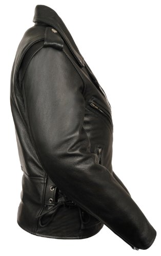 Women's Classic Side Lace Motorcycle Jacket with Full Sleeve Zip Out Liner - Medium Size | Biker Jacket for Women Riding, Outdoor Adventures & Street Fashion