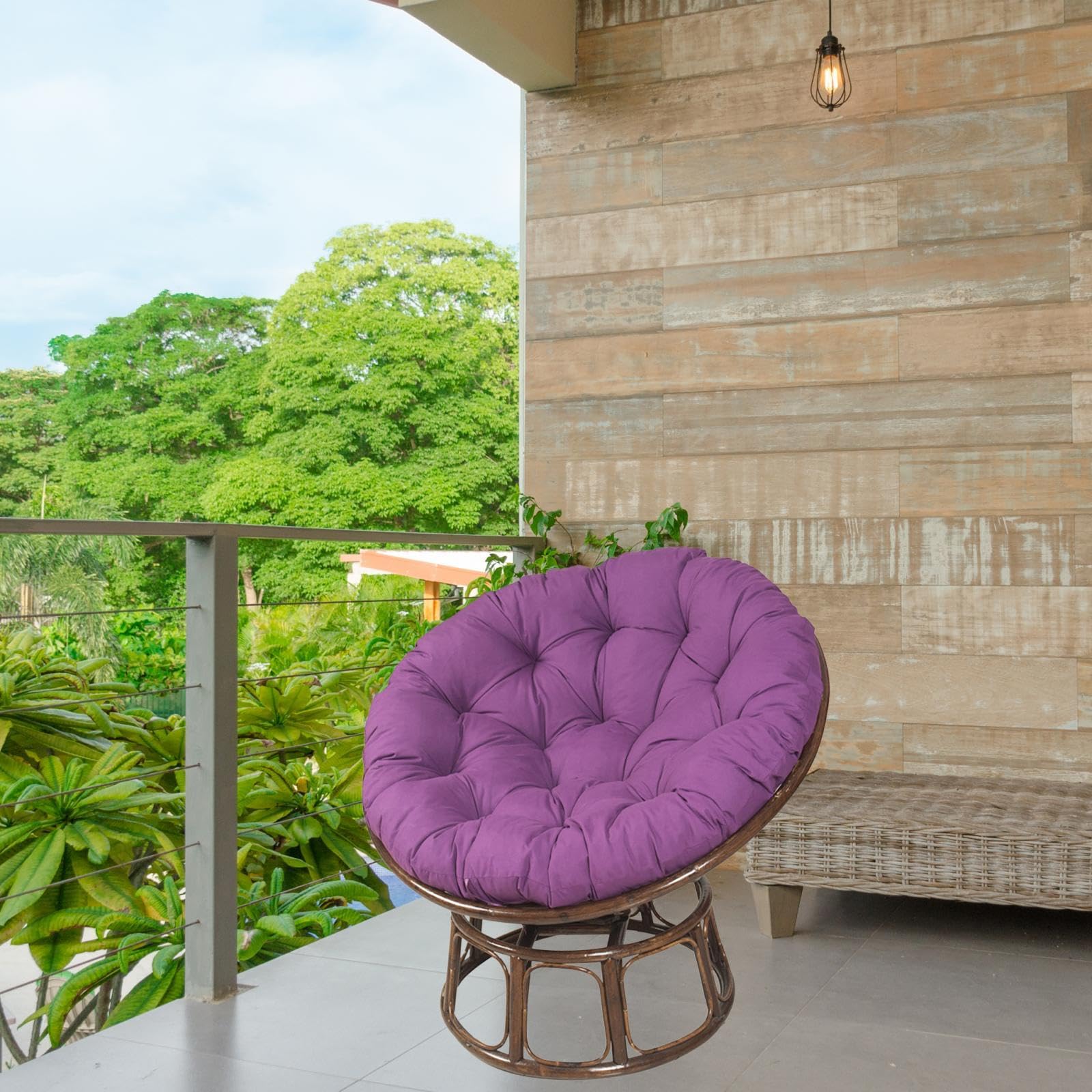 Comfy Round Hammock Chair Cushion - Soft Hanging Egg Chair Pad for Porch Swings, Garden & Office - Purple Outdoor Lounge Accessory | Perfect for Relaxing, Reading & Sunbathing