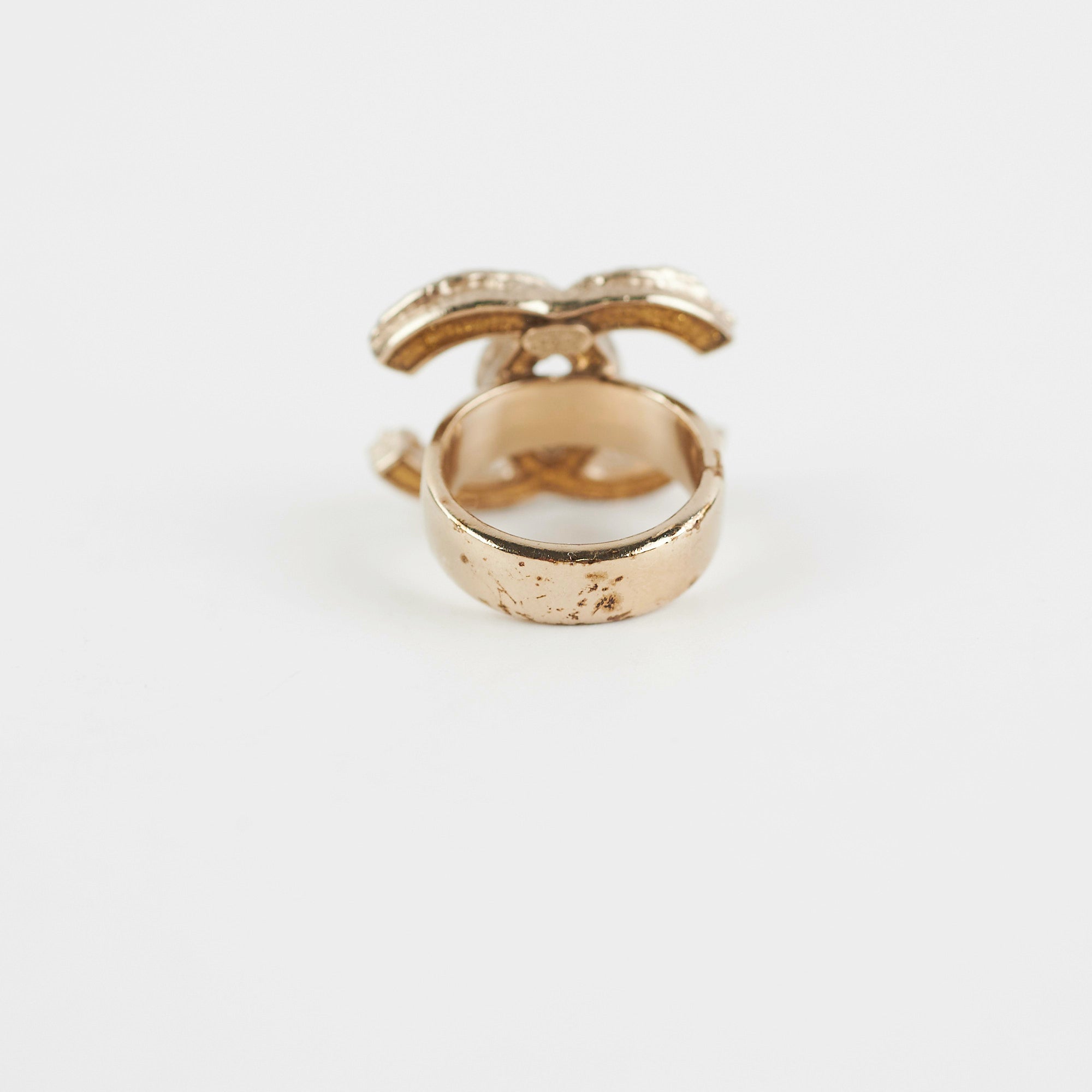 Chanel CC Logo Pearl Cocktail Ring - Elegant Luxury Jewelry for Women | Perfect for Parties, Weddings & Special Occasions